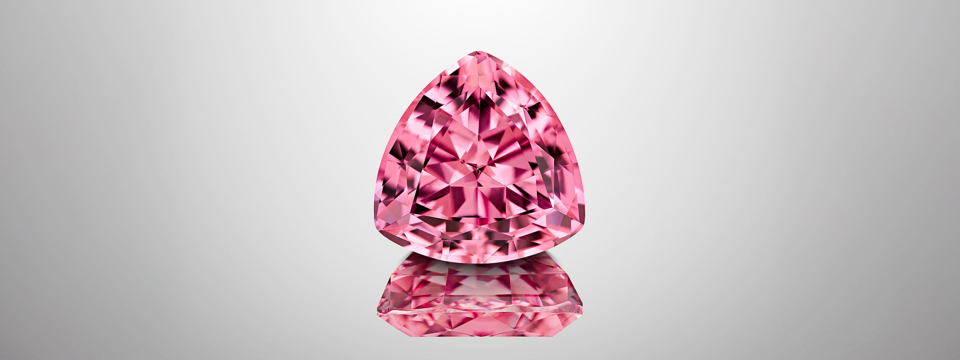 Precision Cut Pink Mahenge Garnet Trillion, face-up