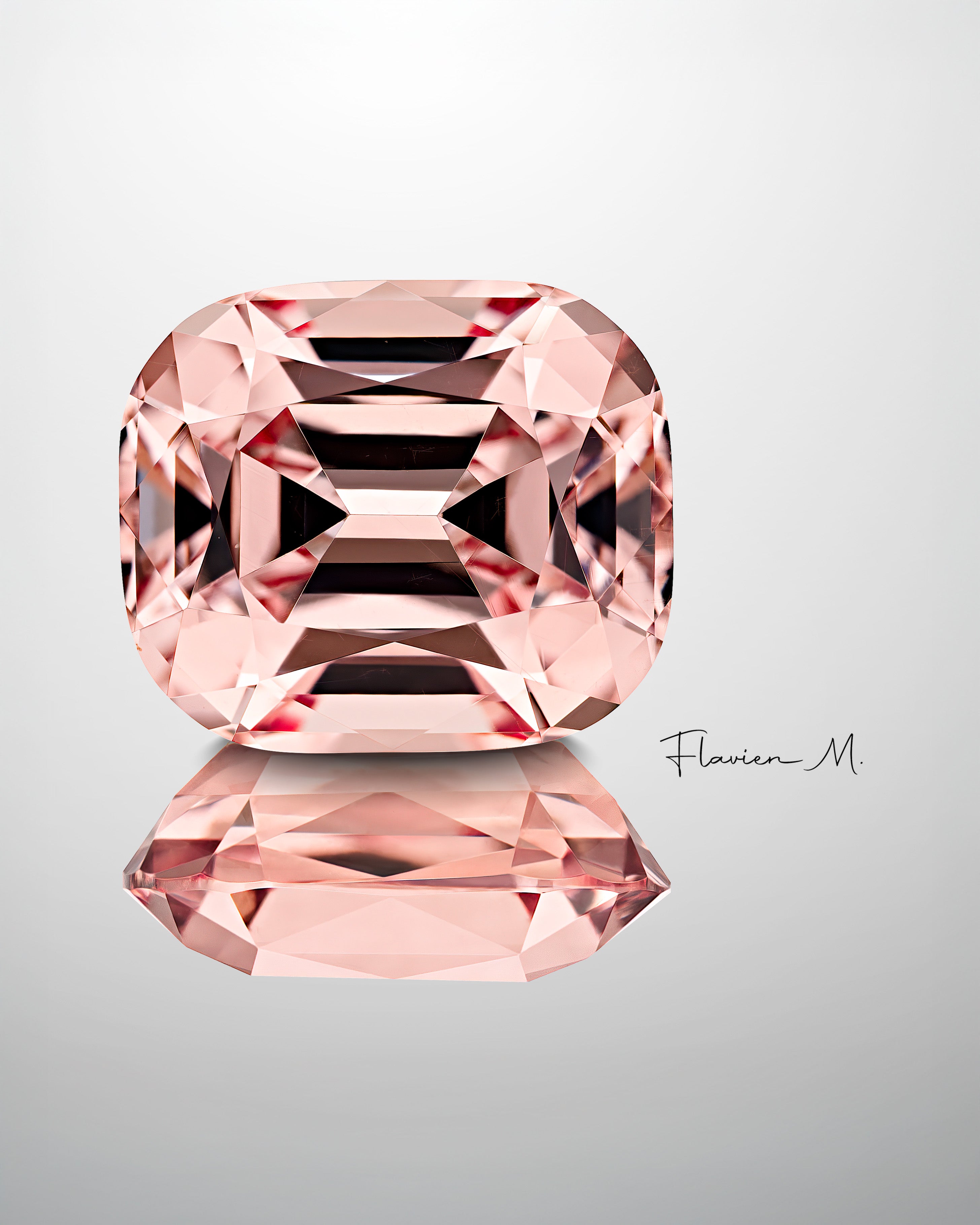 1.74 ct Peachy-Pink Mahenge Garnet, precision cut, face-up, view 1