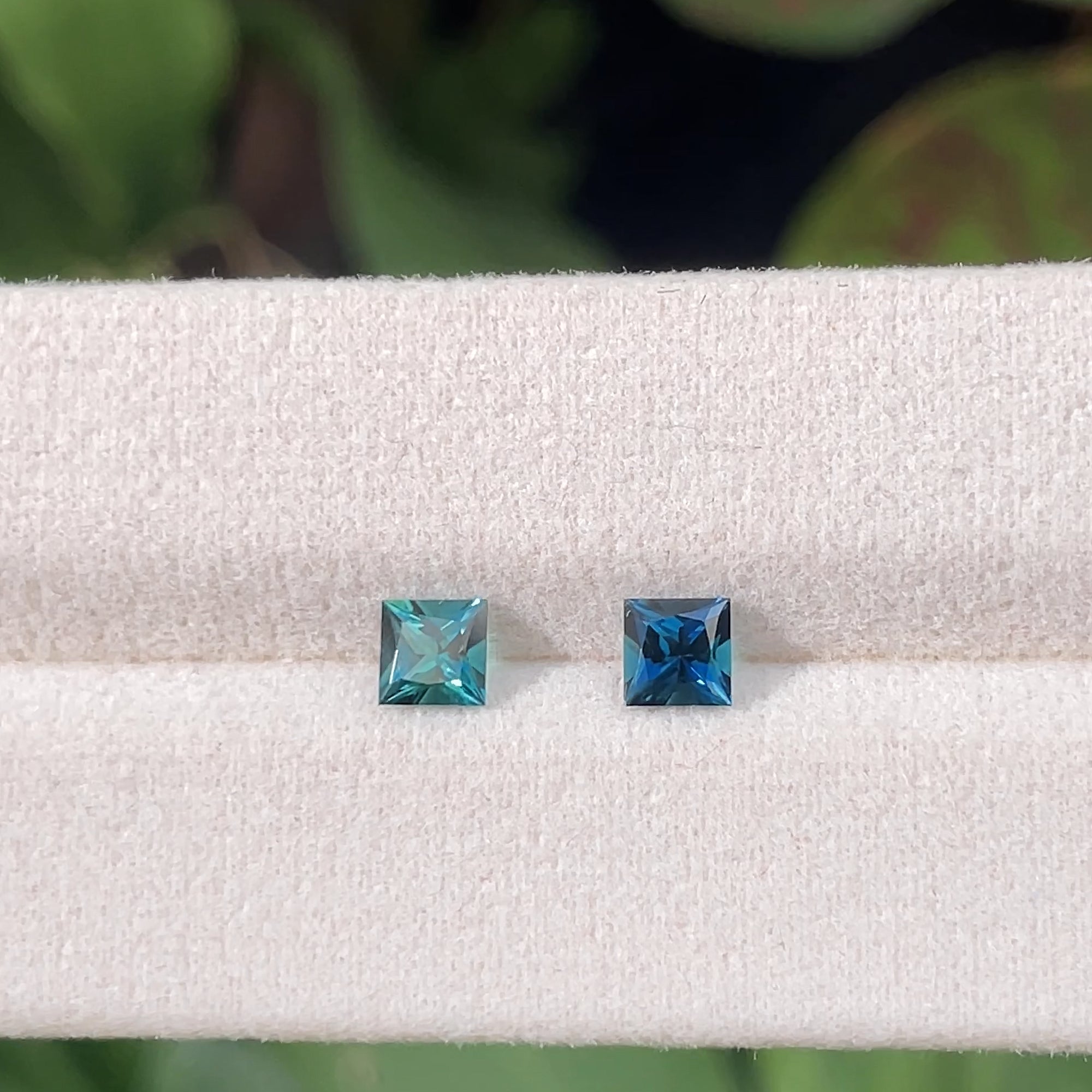0.88 ct Lagoon Tourmaline Toi & Moi Pair from Namibia, precision cut, face-up, view 7