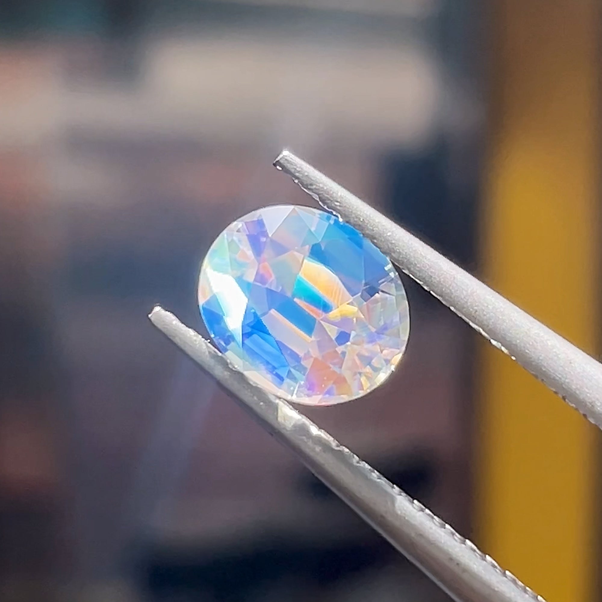 1.16 ct Rainbow Moonstone from Madagascar, precision cut, view 7