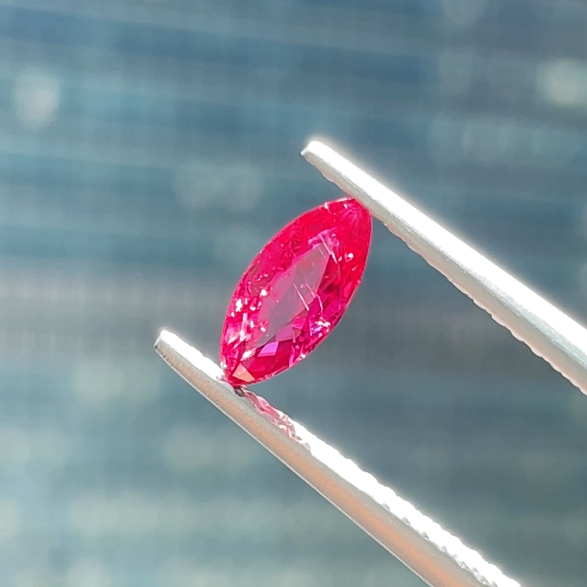 0.62 ct Ruby Marquise from Mozambique, face-up, view 12