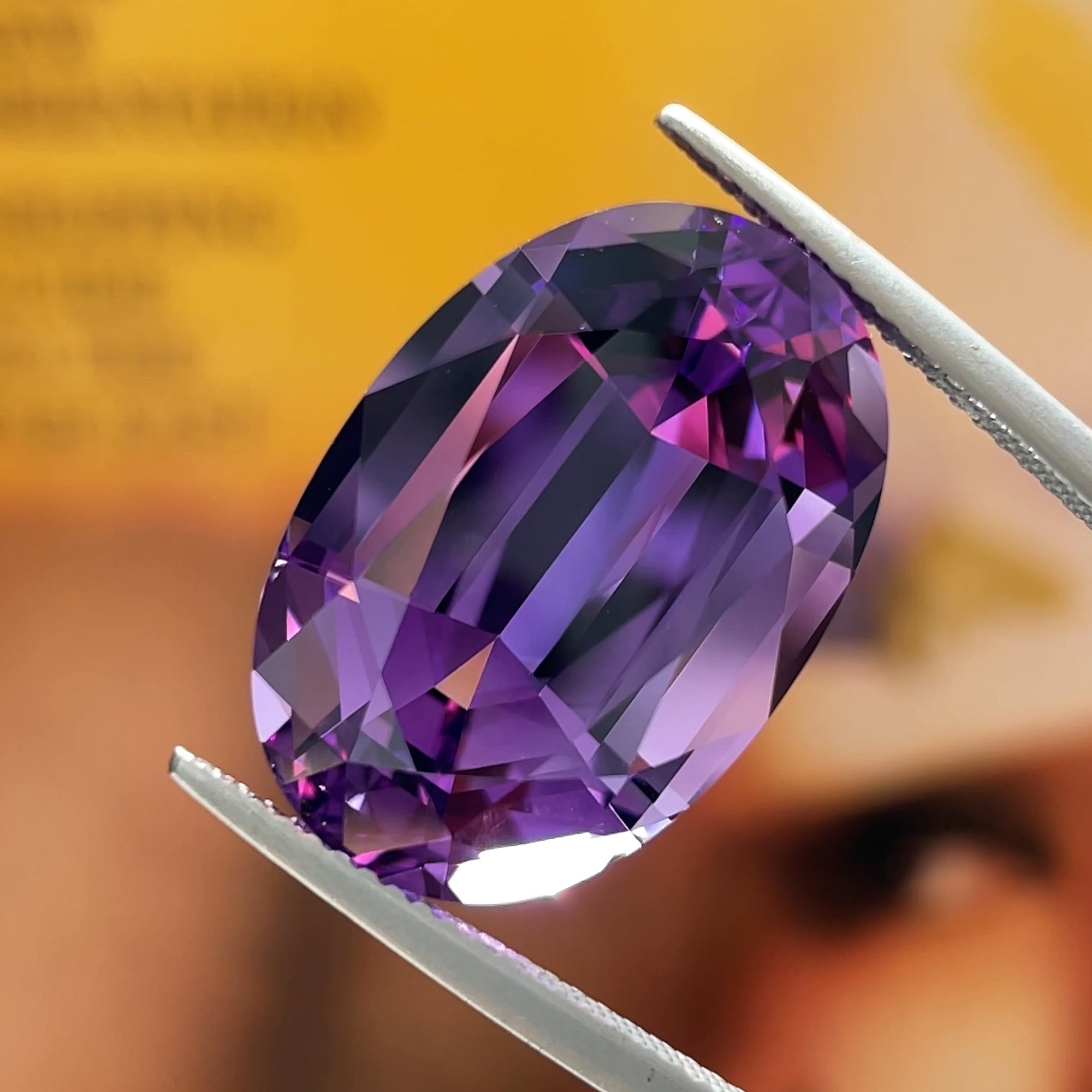 16.83 ct Amethyst from Rwanda, precision cut, face-up, view 5