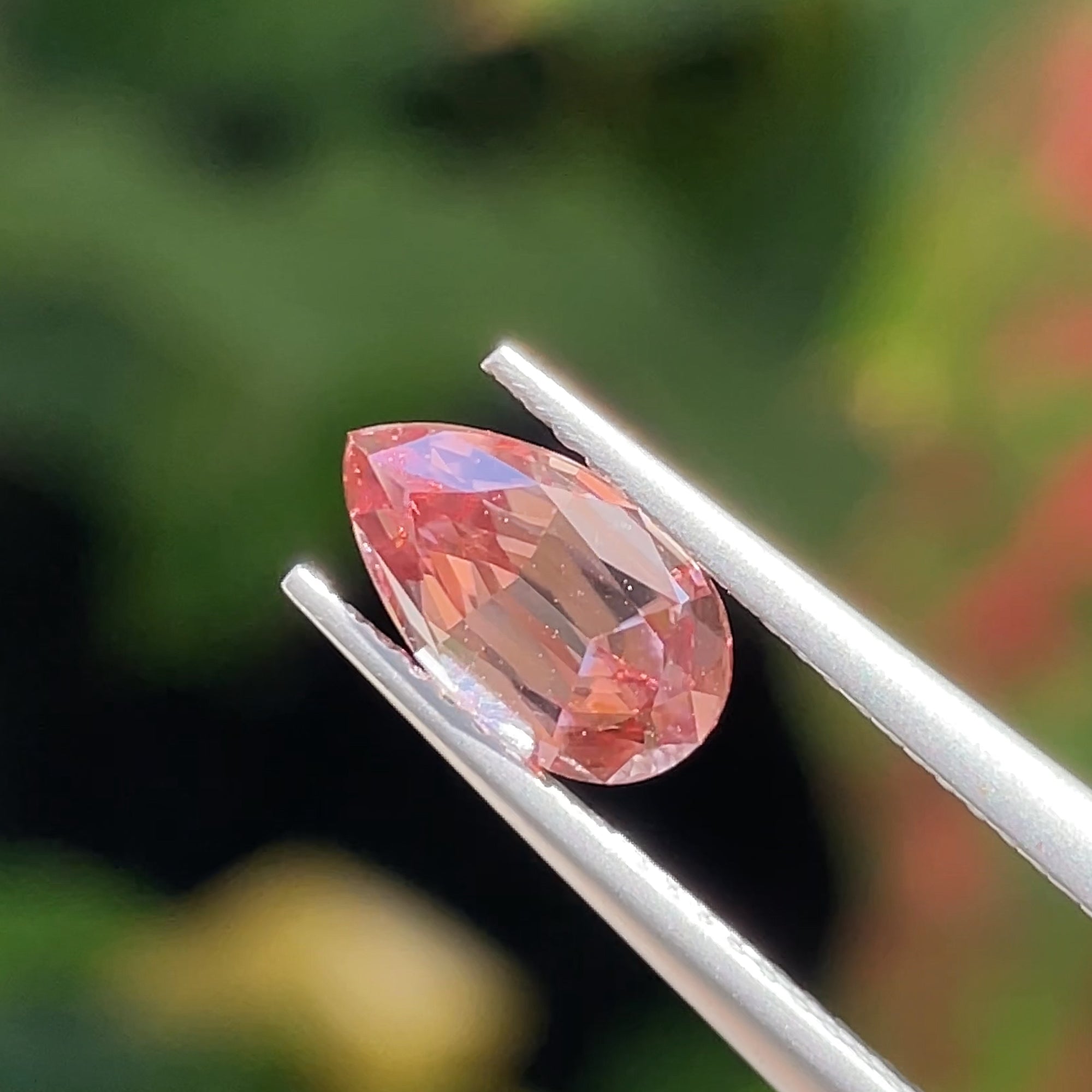 1.88 ct Unheated Peachy Pink Zircon from Mozambique, precision cut, face-up, view 10