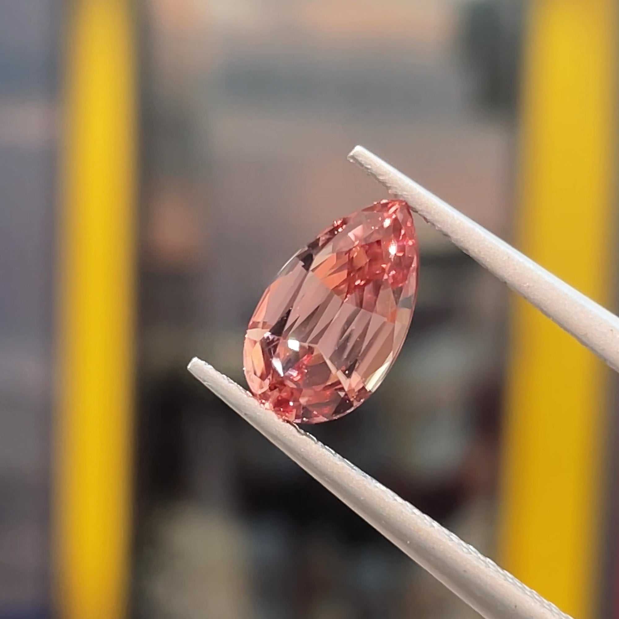 1.88 ct Unheated Peachy Pink Zircon from Mozambique, precision cut, face-up, view 12