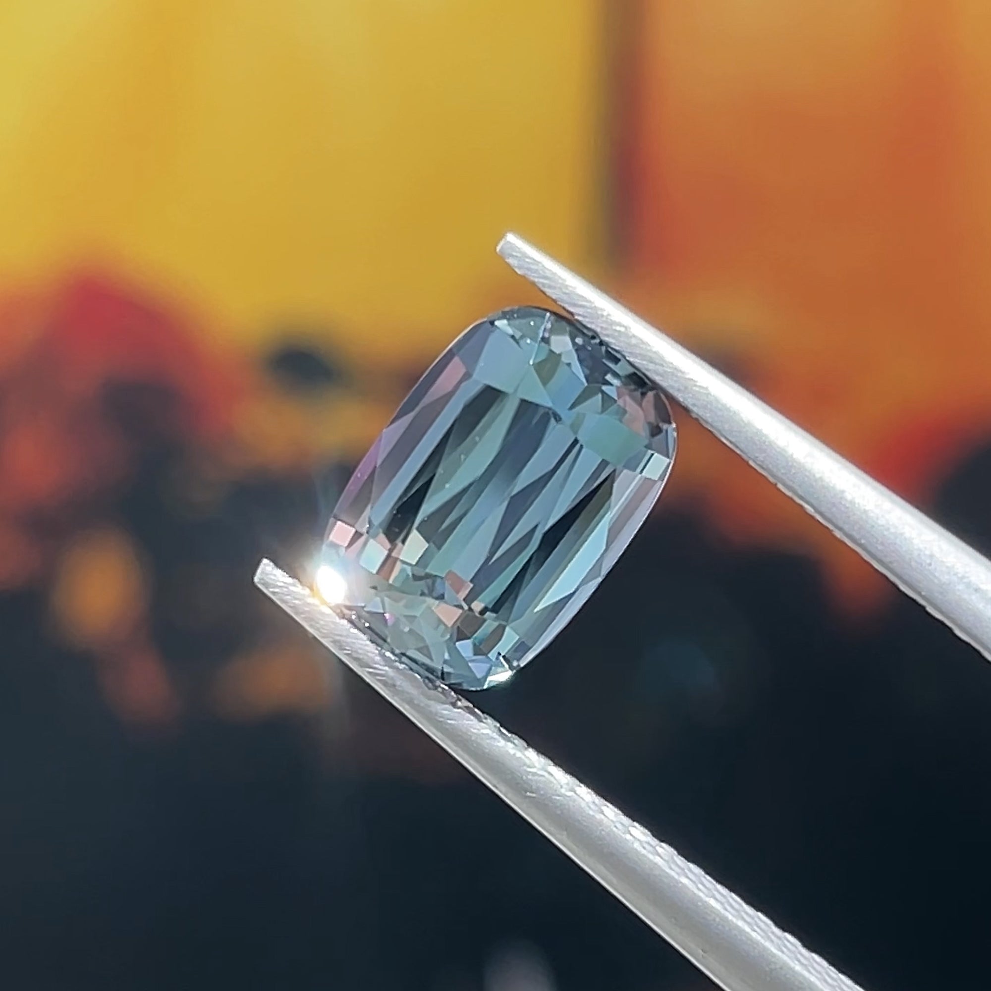 2.54 ct Mermaid Tanzanite, precision cut, face-up, view 8