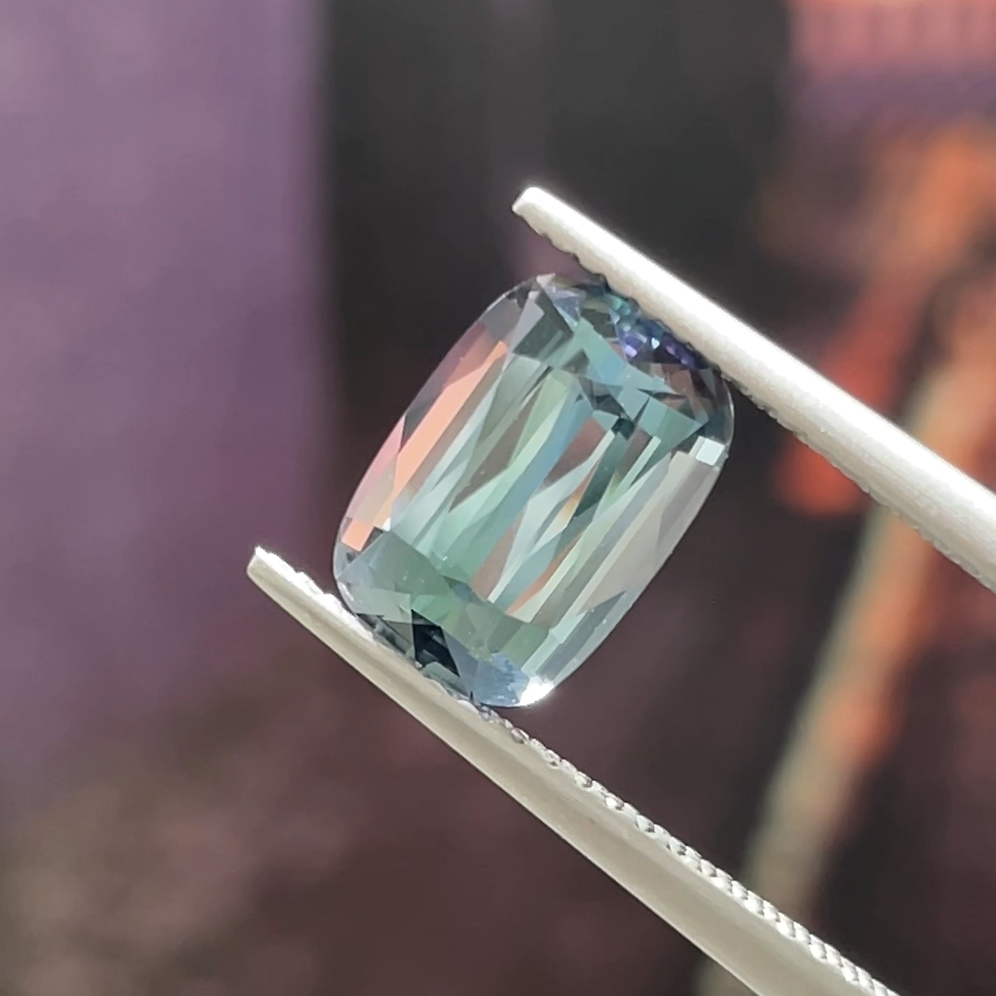 2.54 ct Mermaid Tanzanite, precision cut, face-up, view 14