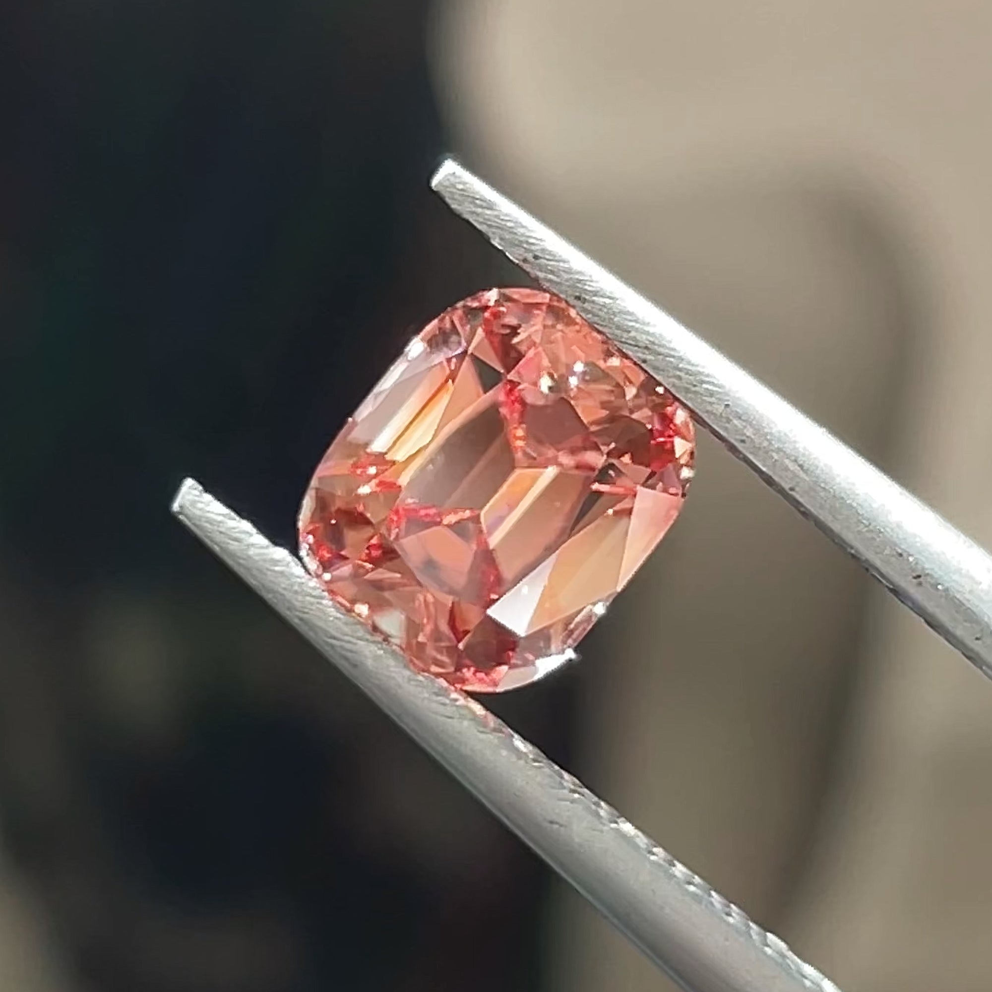 1.80 ct Unheated Peachy Pink Zircon from Mozambique, precision cut, view 9