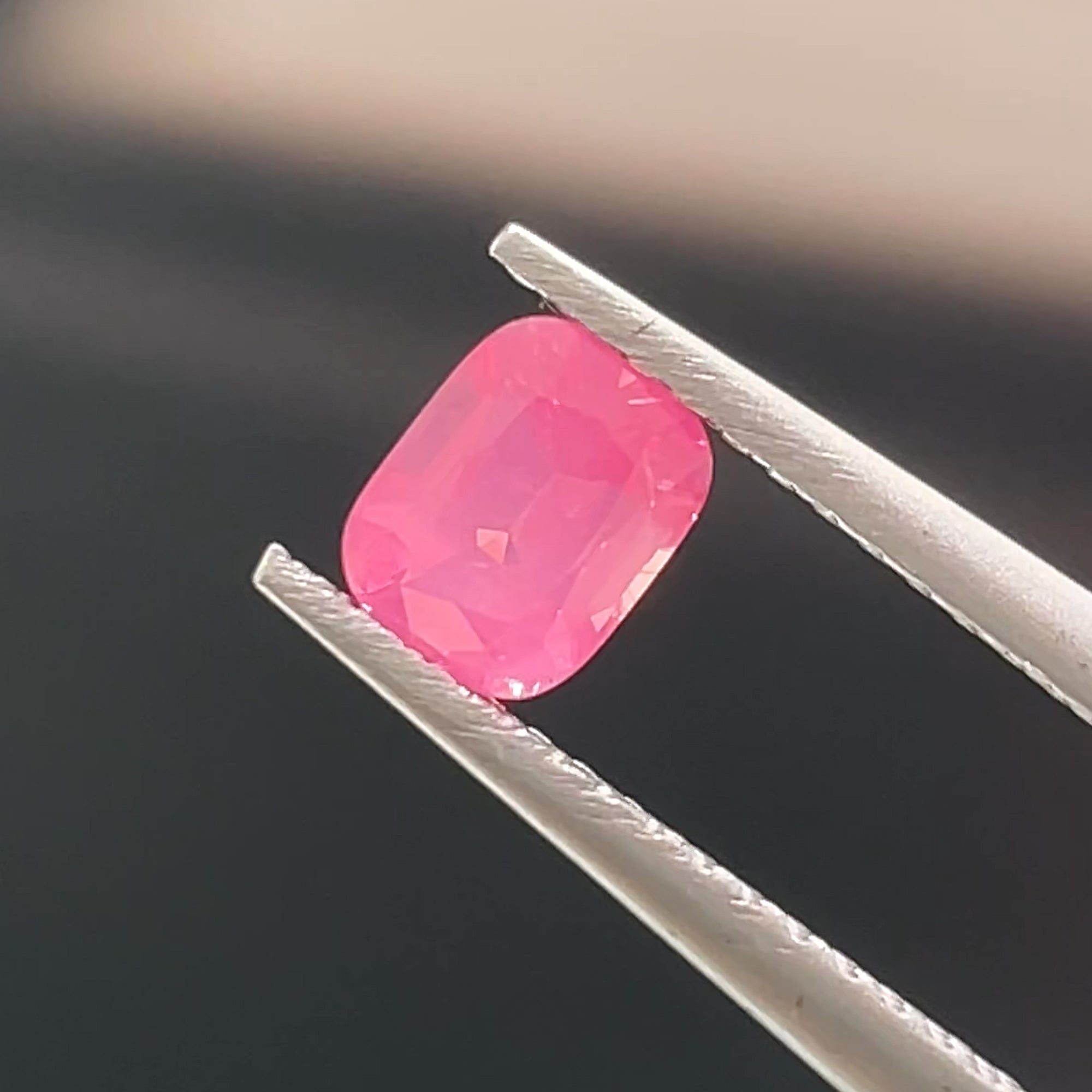 0.61 ct Milky Mahenge Spinel from Tanzania, precision cut, face-up, view 3
