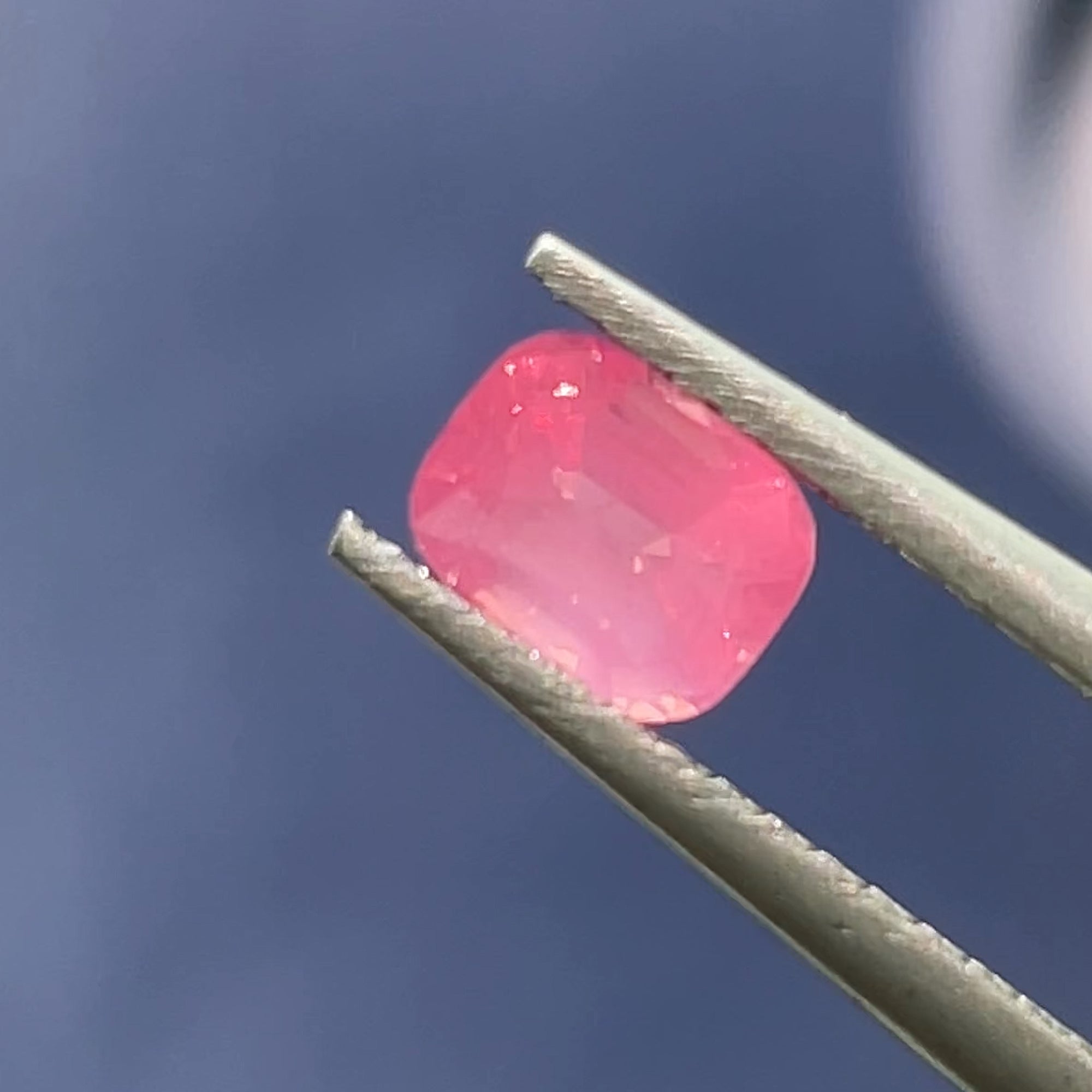 0.61 ct Milky Mahenge Spinel from Tanzania, precision cut, face-up, view 5