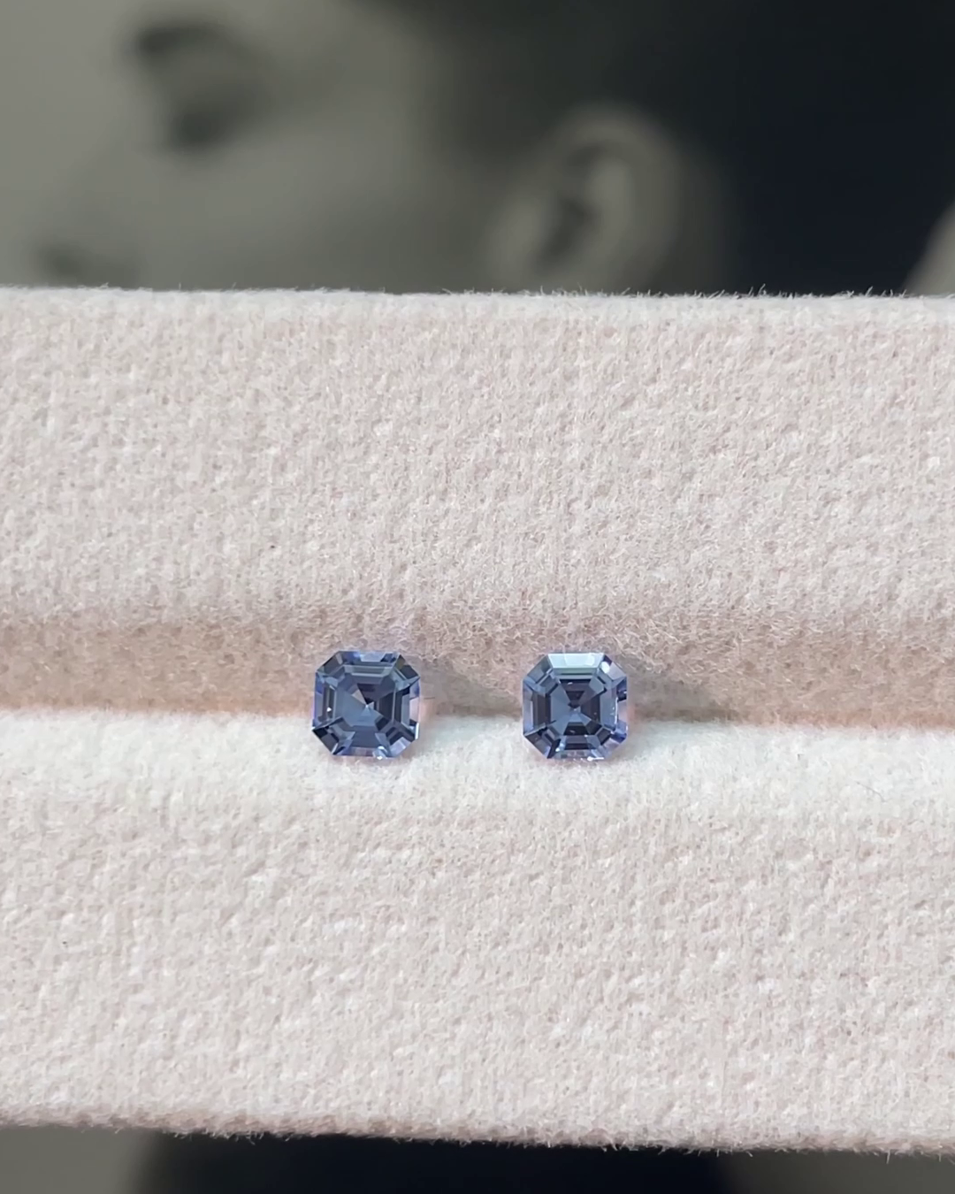 0.69 ct Blue Asscher Sapphire Pair from Madagascar 🇲🇬