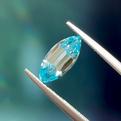 Precision Cut Blue Zircon from Cambodia