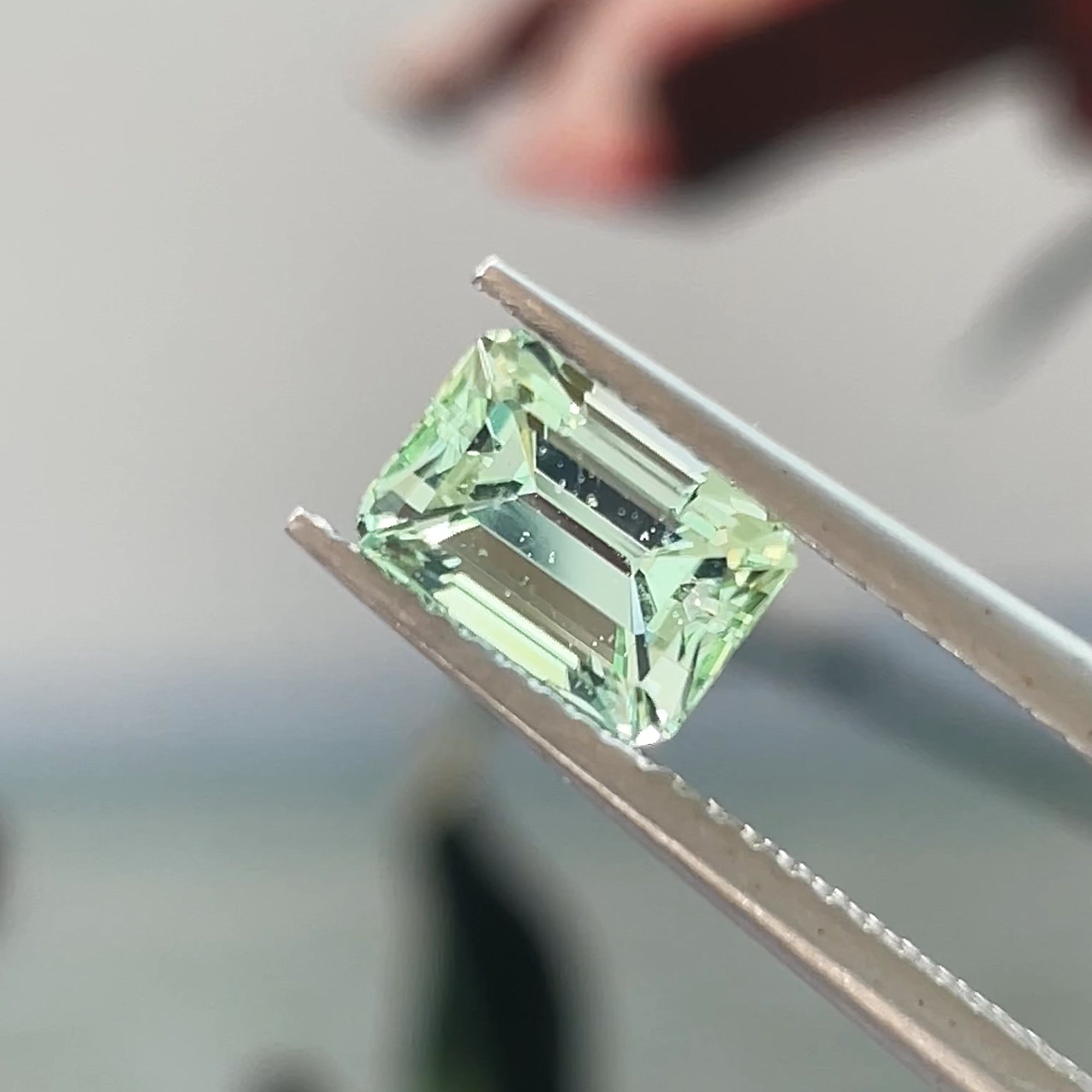 1.75 ct Mint Tourmaline from Afghanistan, face-up, view 7