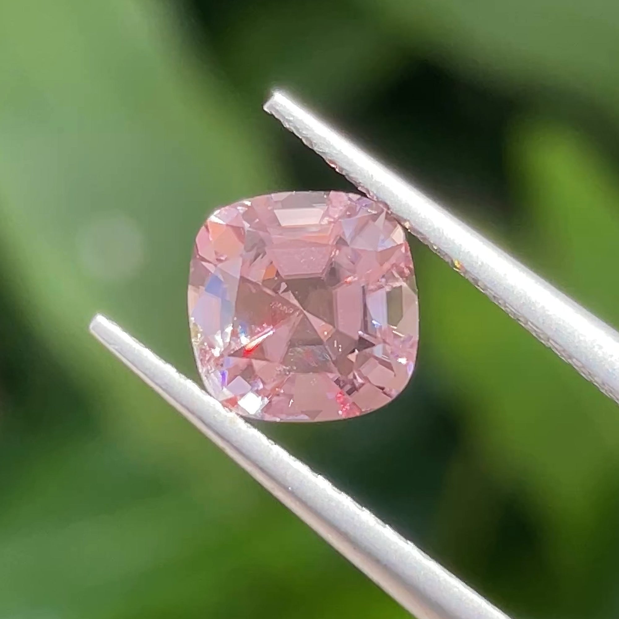 2.56 ct Unheated Pink Zircon from Mozambique, precision cut, face-up, view 8