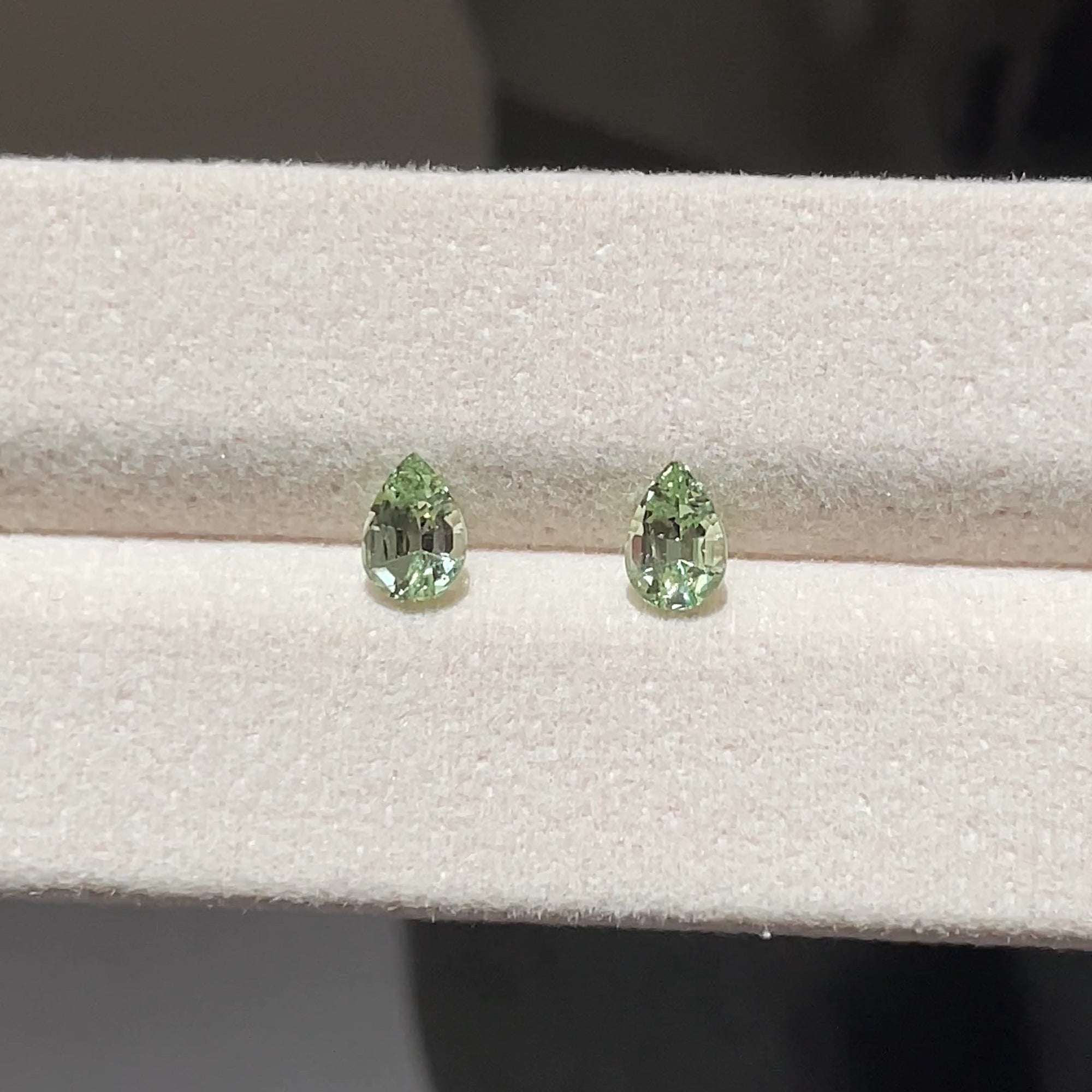 1.28 ct Merelani Mint Garnet Matching Pair from Tanzania, precision cut, face-up, view 10