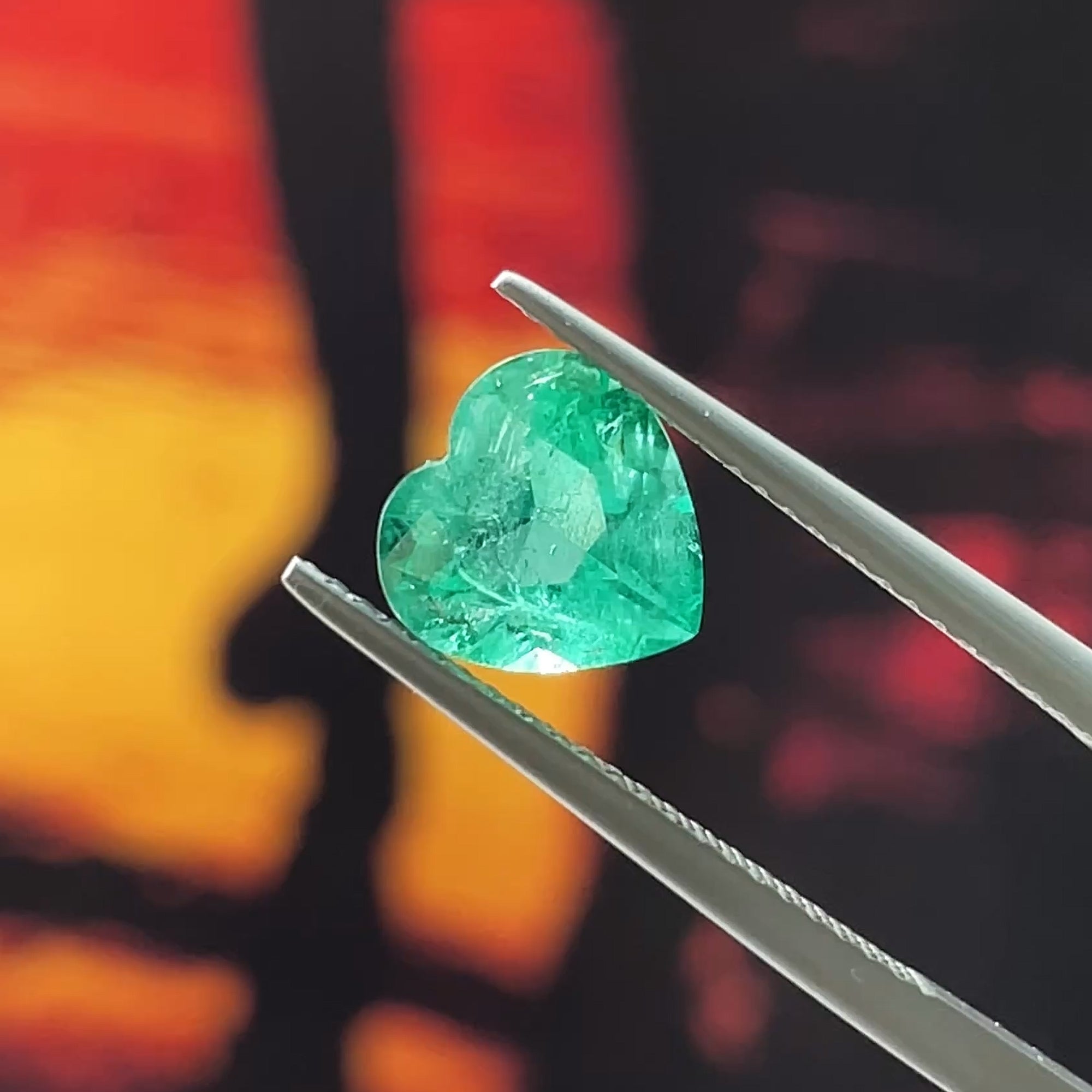 1.68 ct Frosty Mint Emerald Heart from Brazil, precision cut, face-up, view 7
