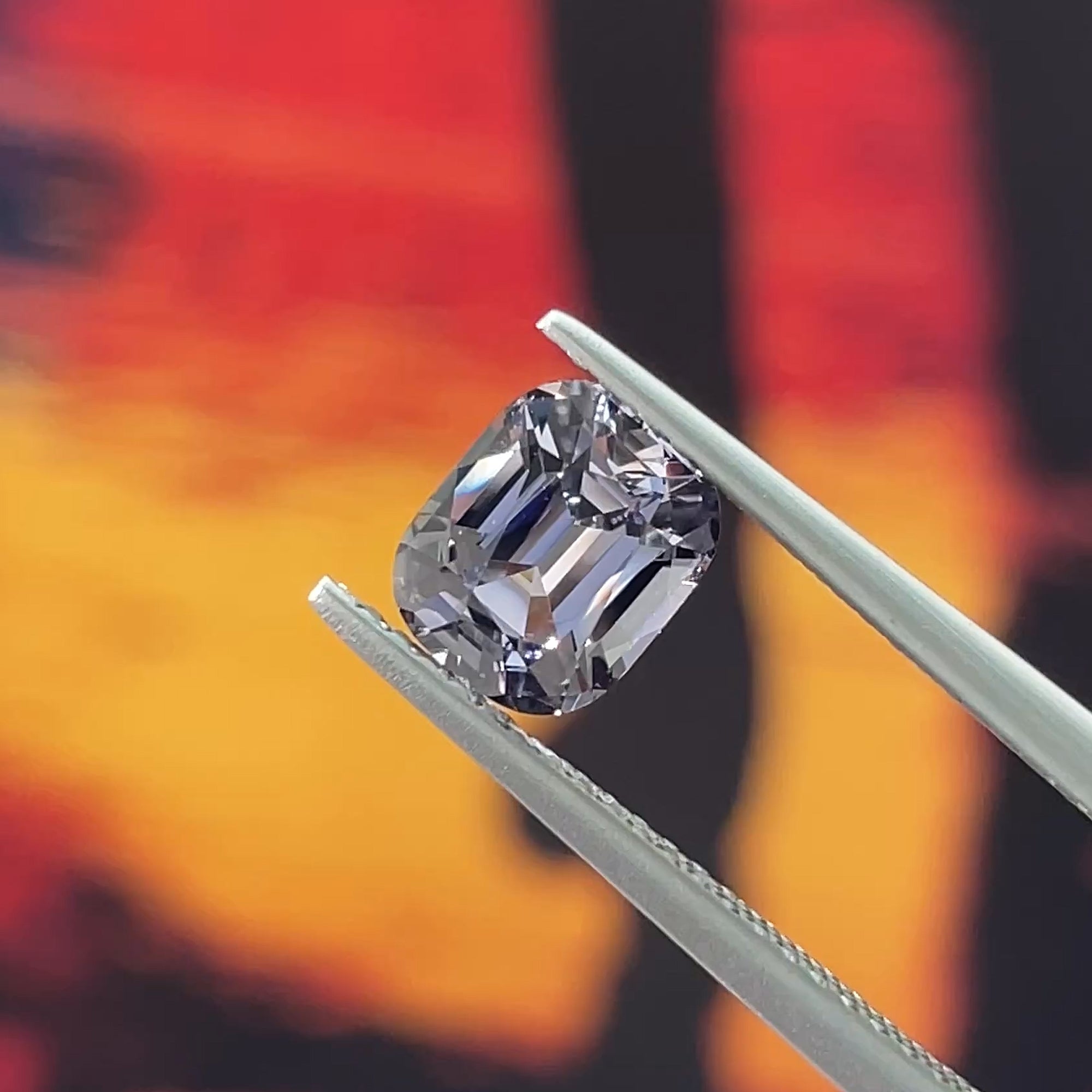 1.48 ct Purplish Grey Spinel from Myanmar, precision cut, face-up, view 9