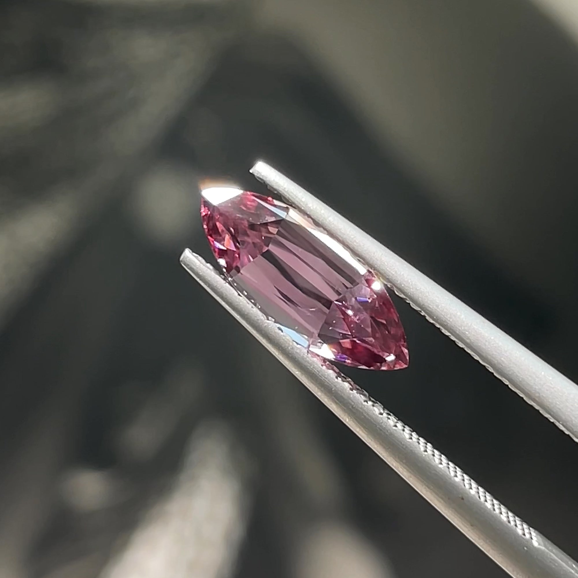 2.05 ct Unheated Pink Zircon from Mozambique, precision cut, face-up, view 9