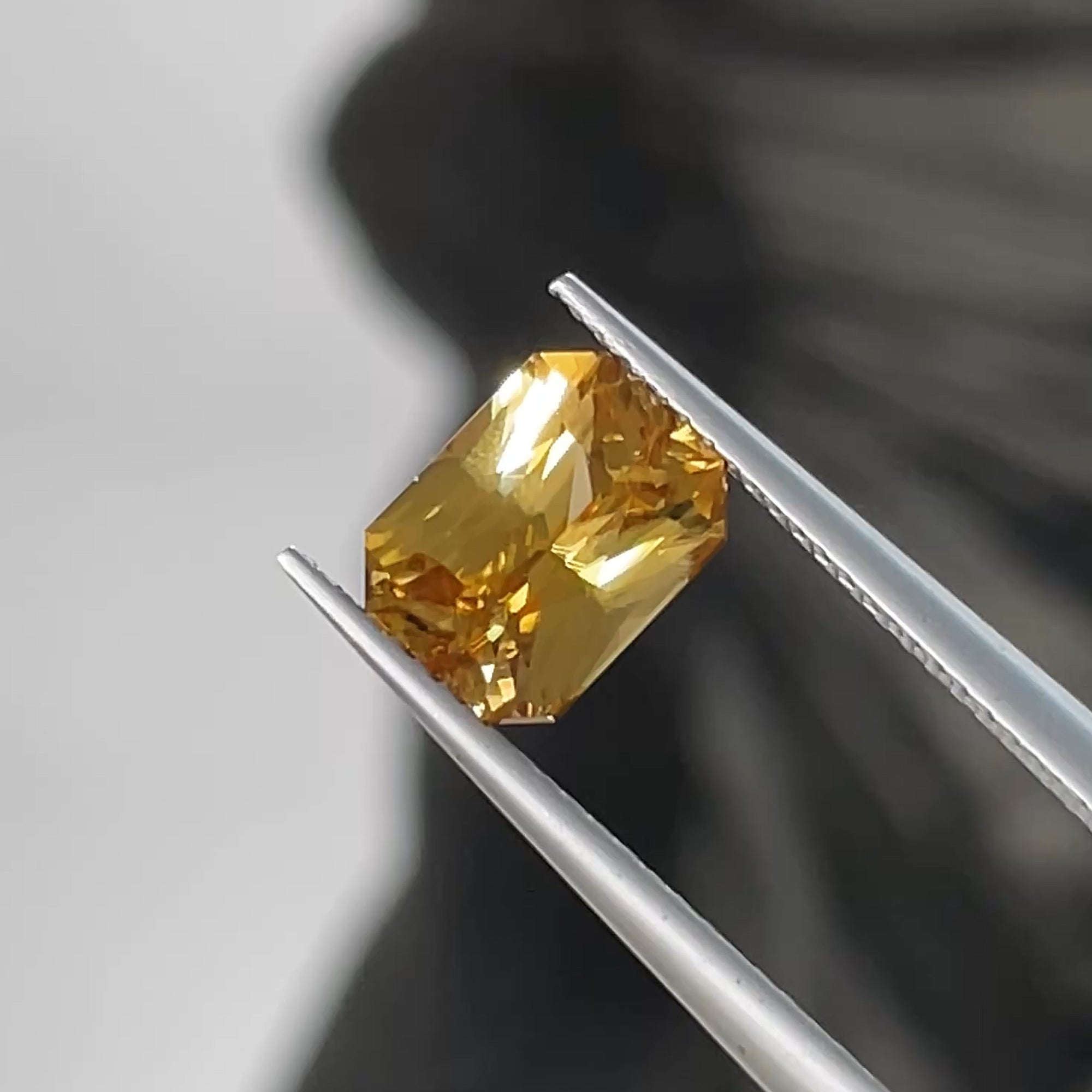 2.96 ct Radiant Golden Zircon, precision cut, face-up, view 10