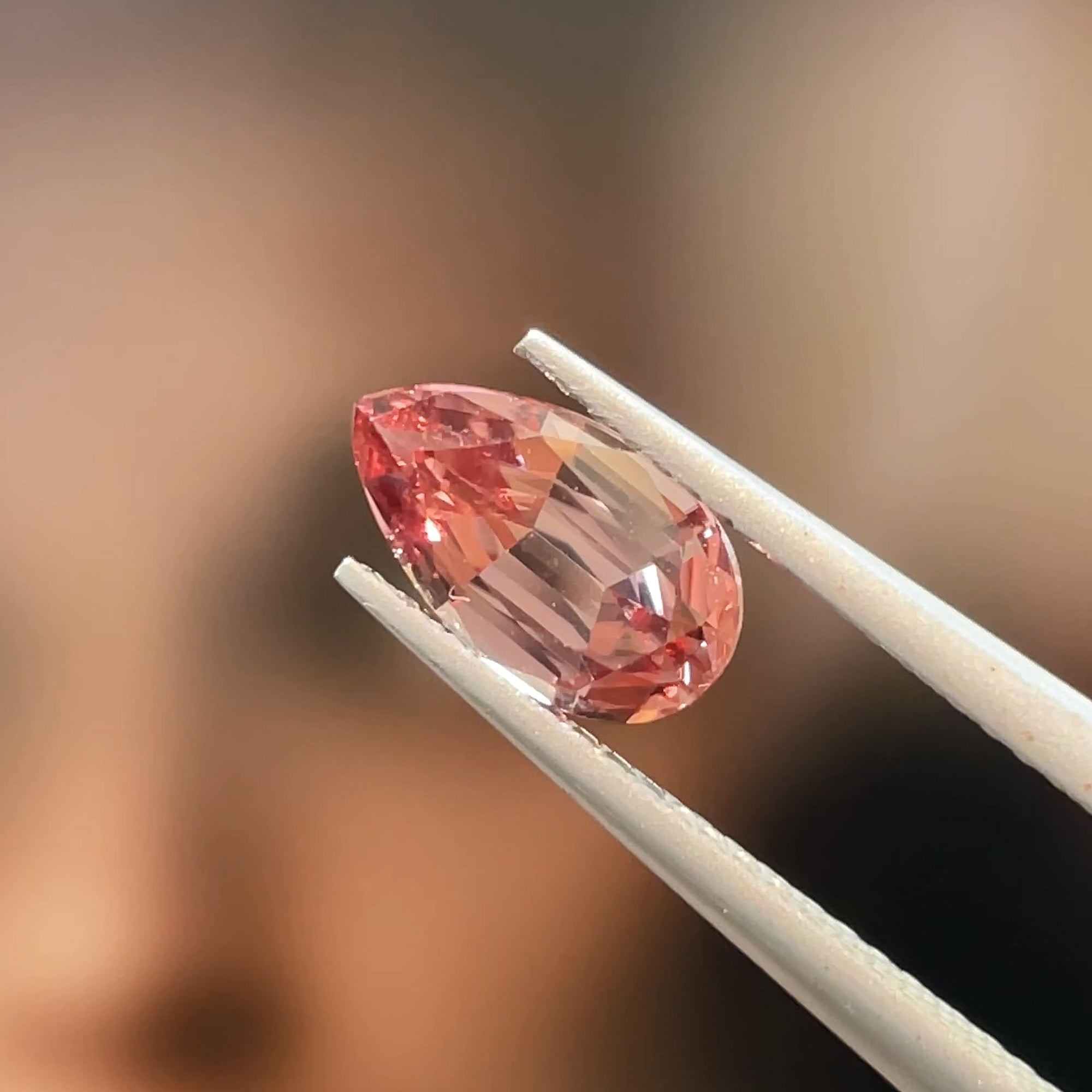 1.88 ct Unheated Peachy Pink Zircon from Mozambique, precision cut, face-up, view 15