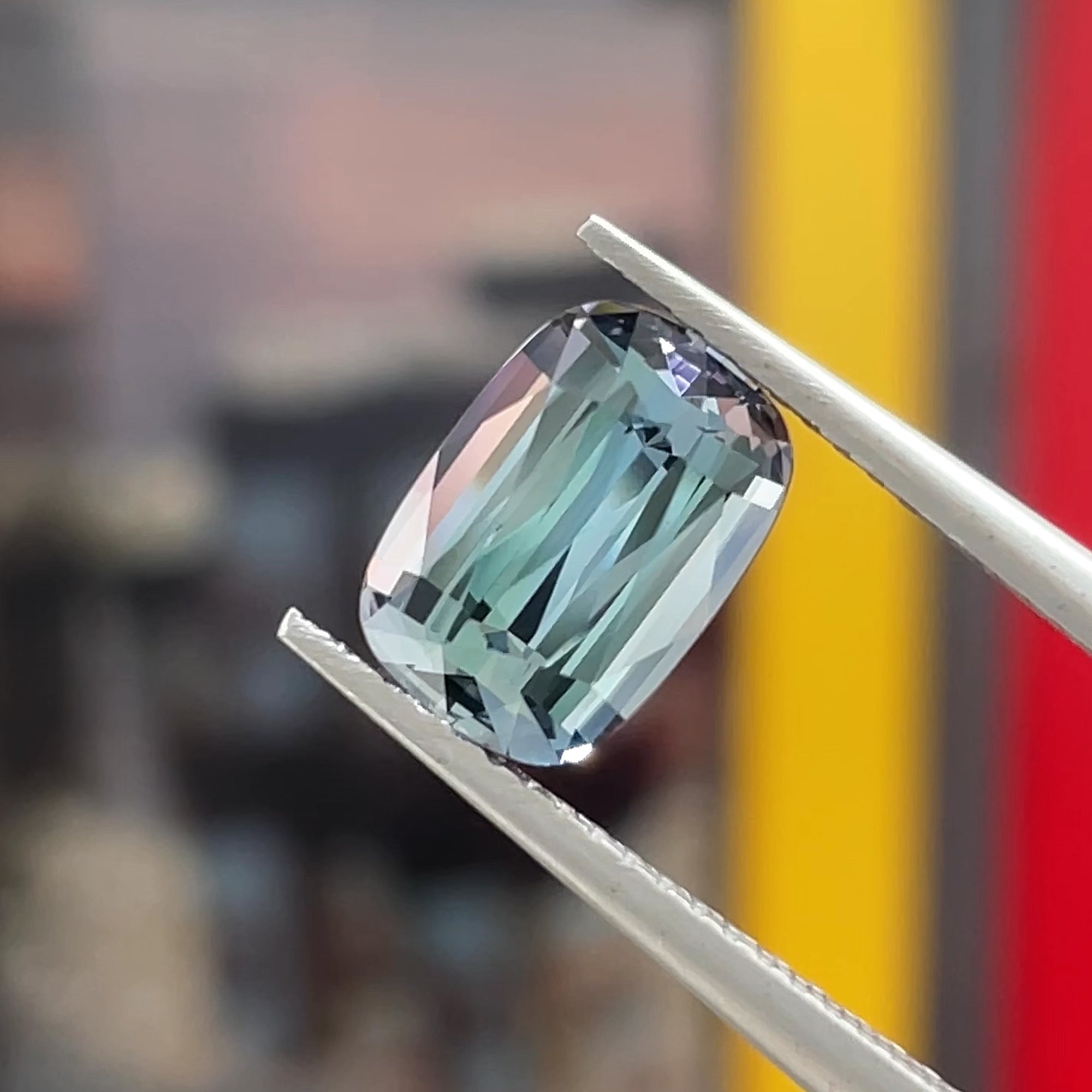 2.54 ct Mermaid Tanzanite, precision cut, face-up, view 9