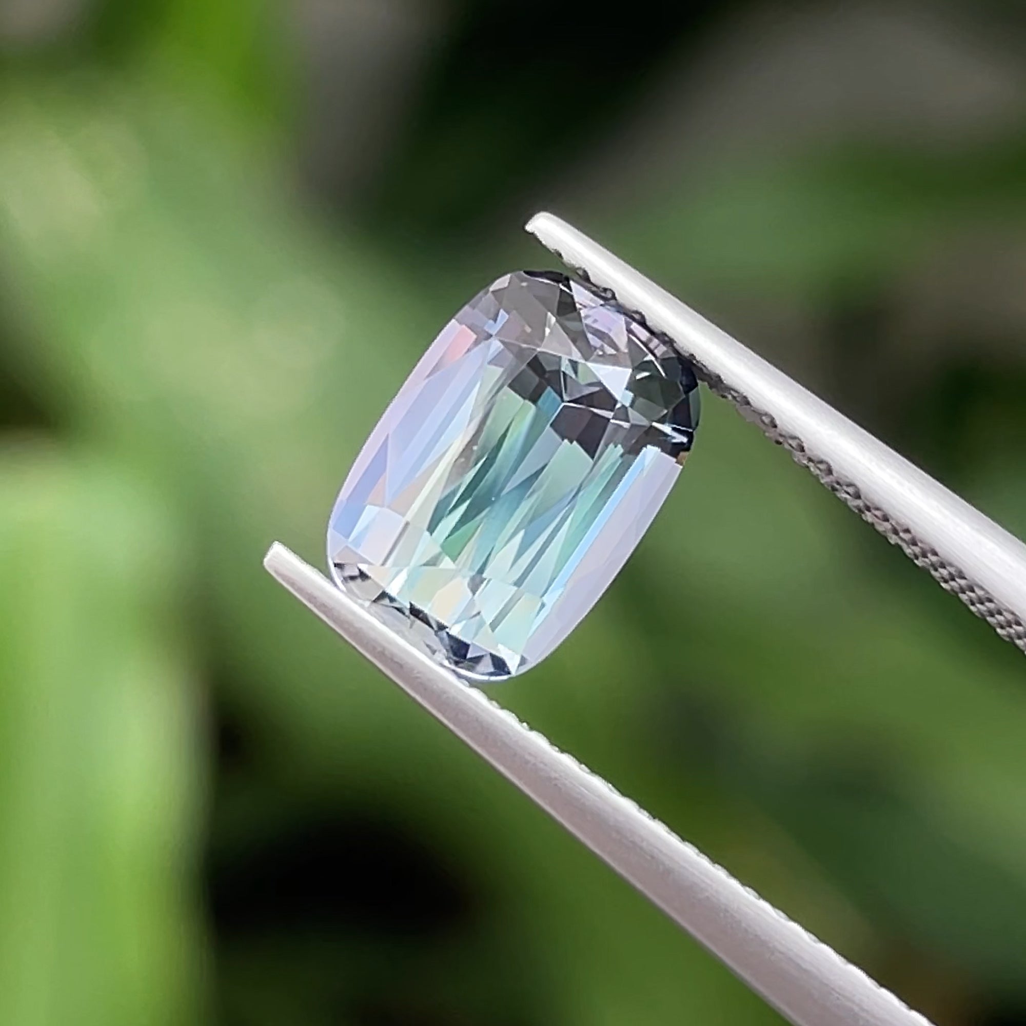 2.54 ct Mermaid Tanzanite, precision cut, face-up, view 12