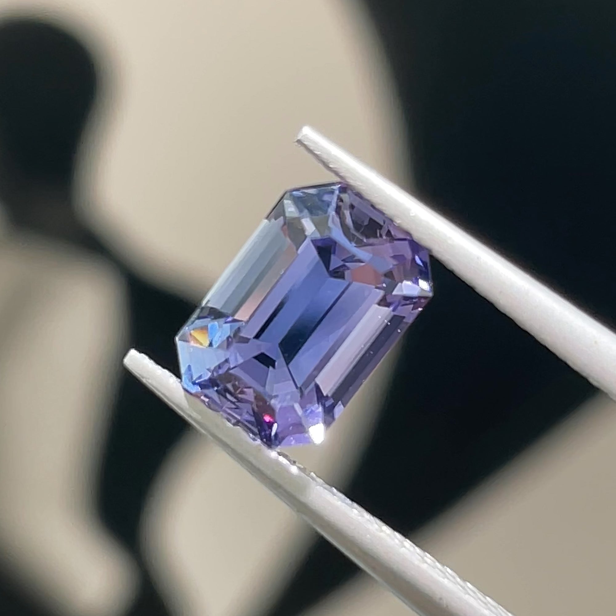 2.11 ct Unheated Peacock Tanzanite, precision cut, view 10