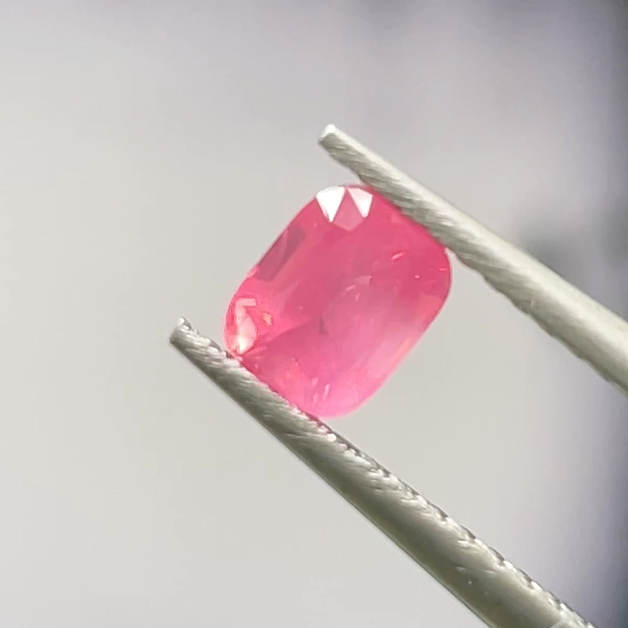 0.61 ct Milky Mahenge Spinel from Tanzania, precision cut, face-up, view 2