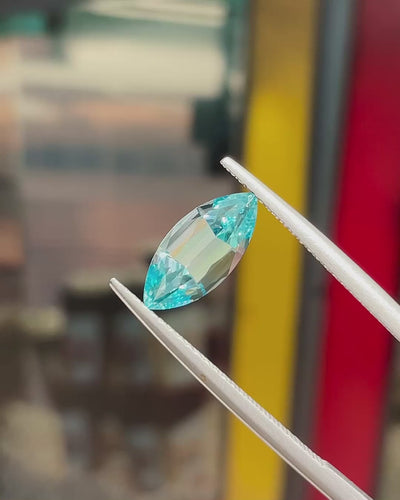 2.50 ct Blue Zircon from Cambodia, precision cut, face-up, view 4