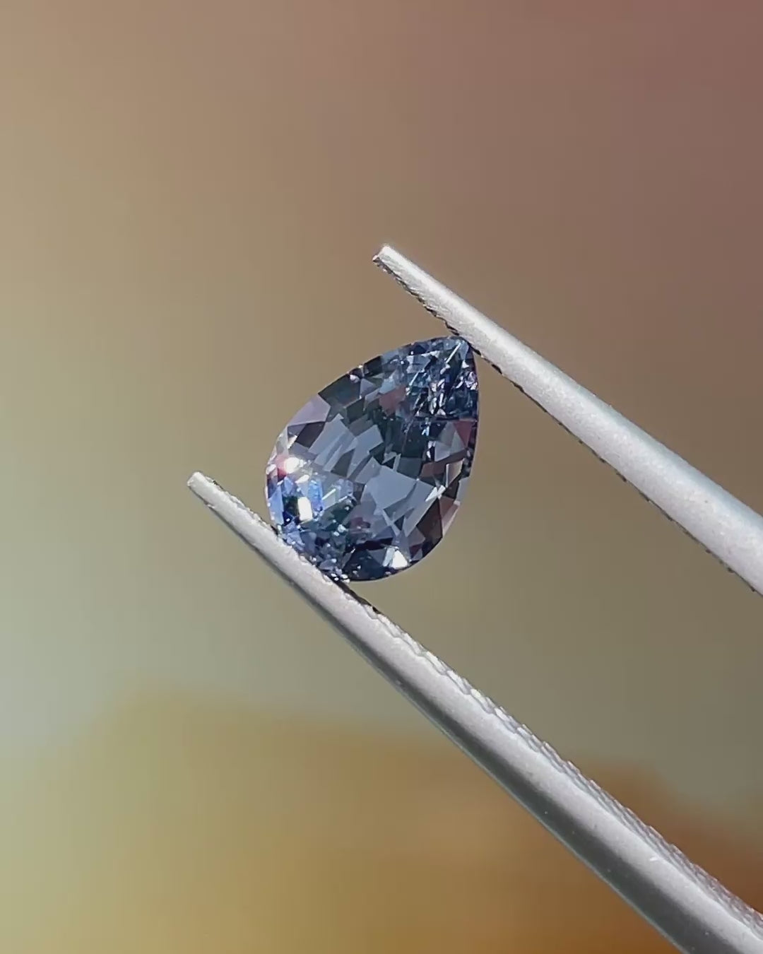 1.17 ct Steel Blue Spinel from Mahenge, precision cut, view 2