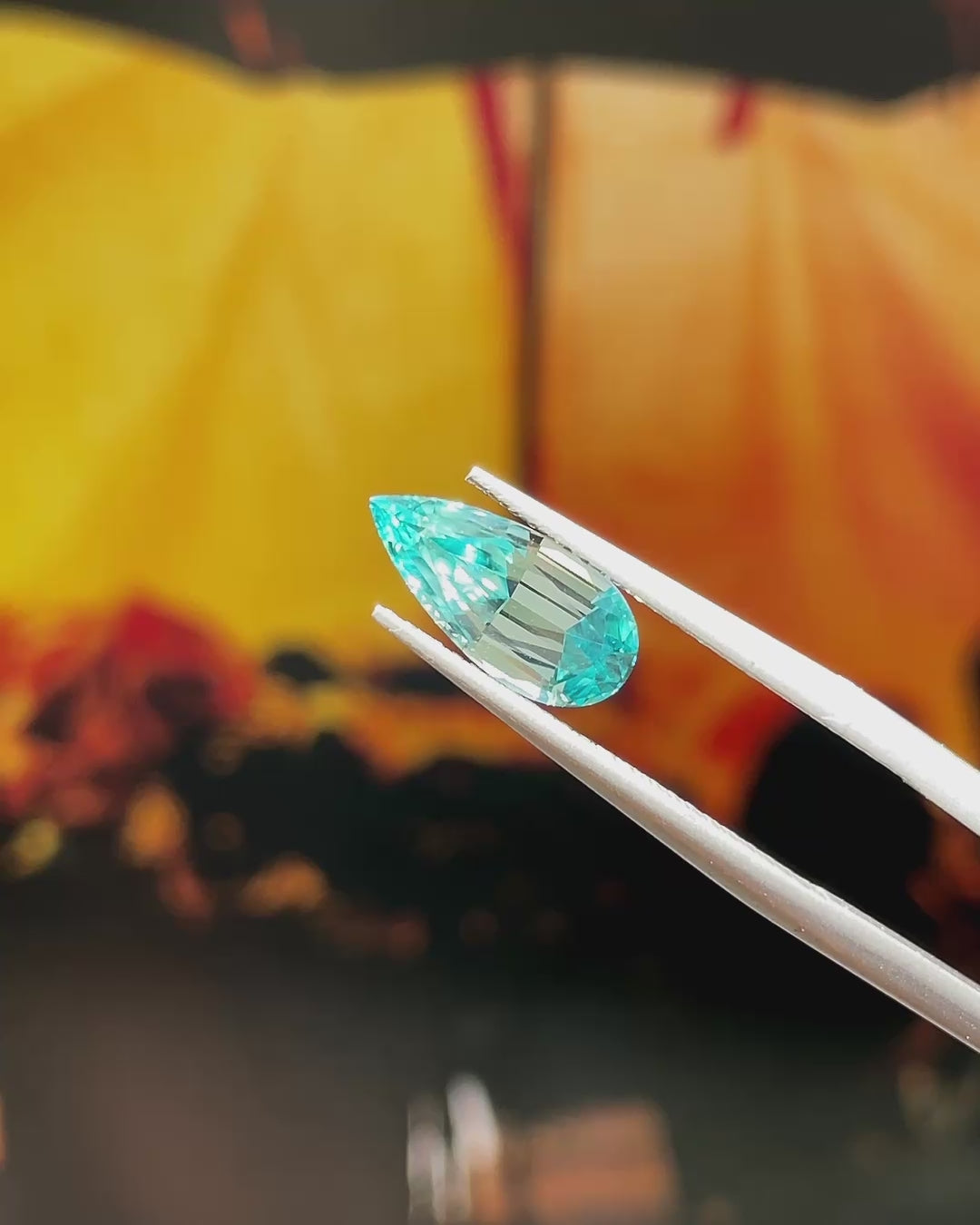 2.76 ct Blue Zircon from Cambodia, precision cut, face-up, view 2