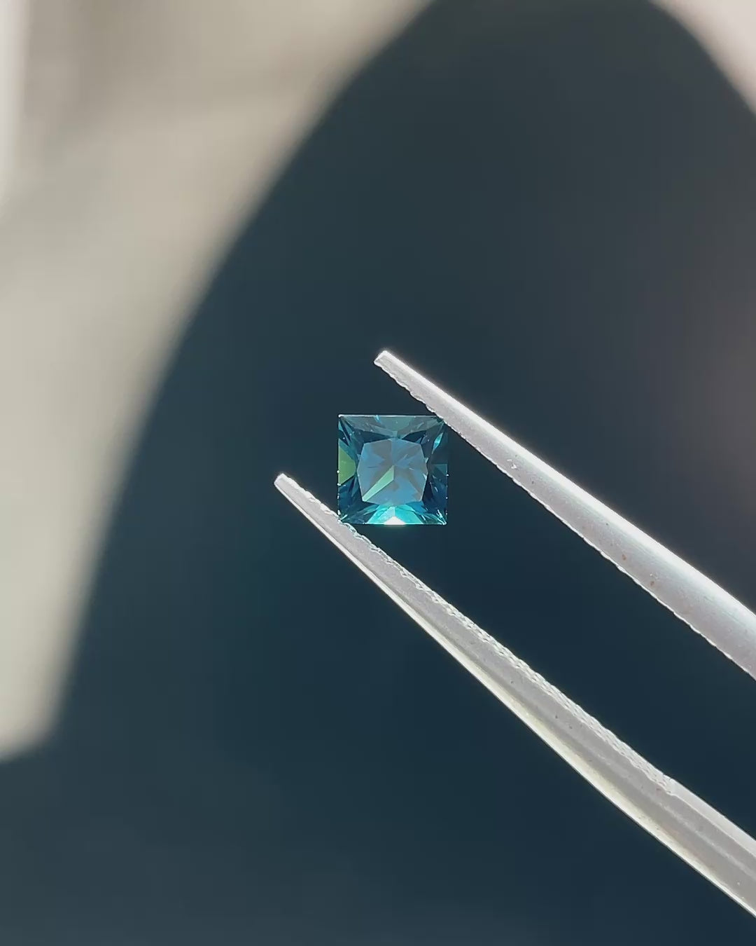 0.88 ct Lagoon Tourmaline Toi & Moi Pair from Namibia, precision cut, face-up, view 2