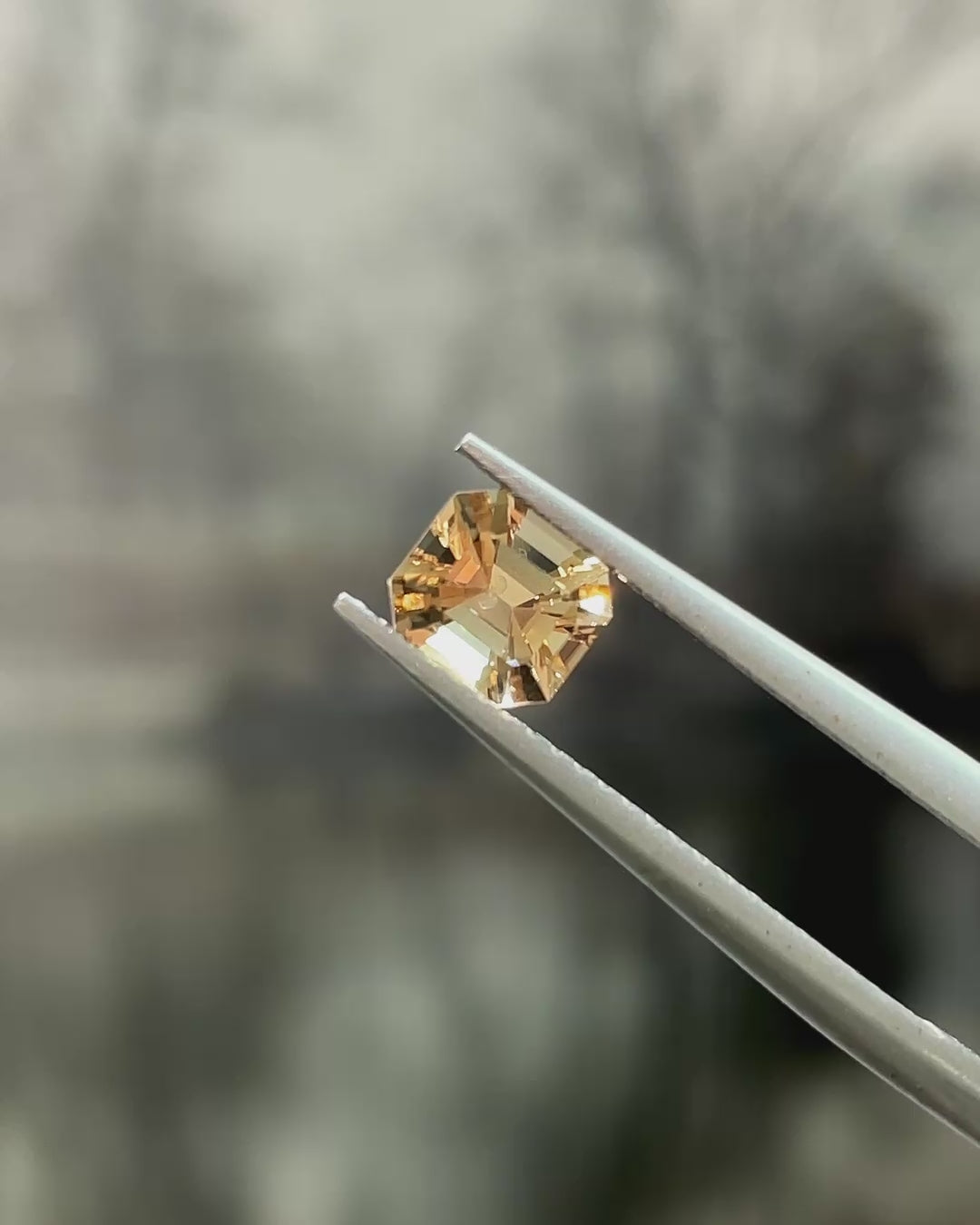 0.81 ct Champagne Tourmaline from Congo, precision cut, face-up, view 2