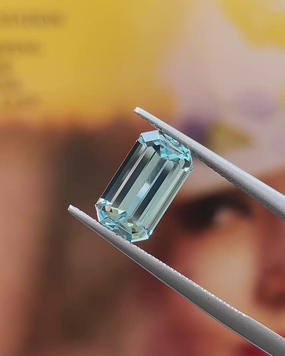 2.54 ct Aquamarine from Madagascar, precision cut, face-up, view 2