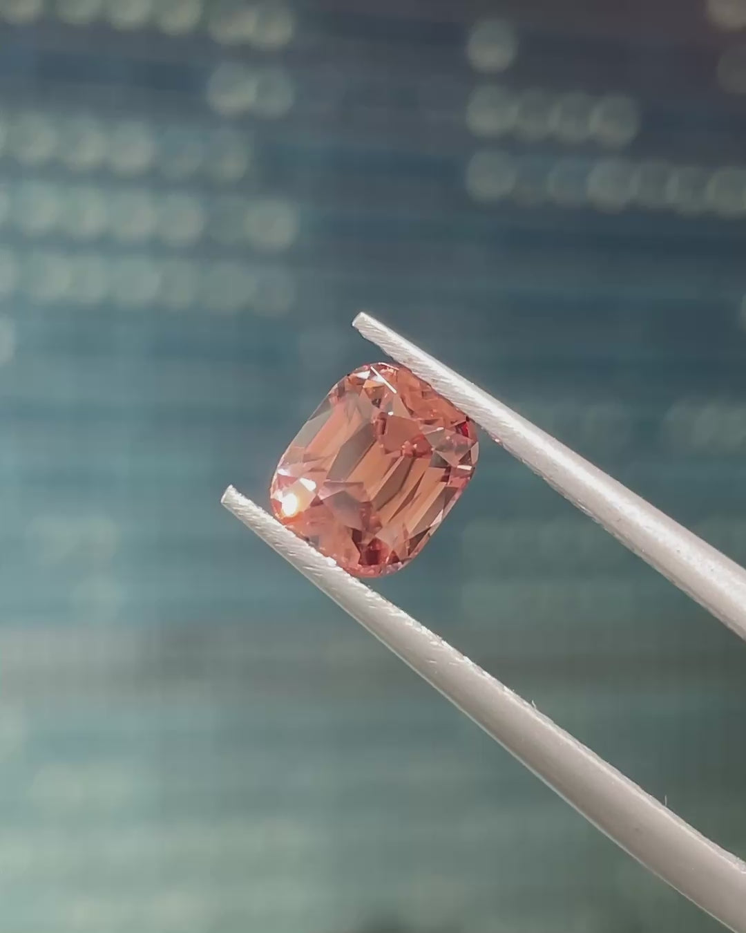 1.80 ct Unheated Peachy Pink Zircon from Mozambique, precision cut, view 2