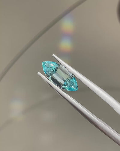 2.50 ct Blue Zircon from Cambodia, precision cut, face-up, view 3