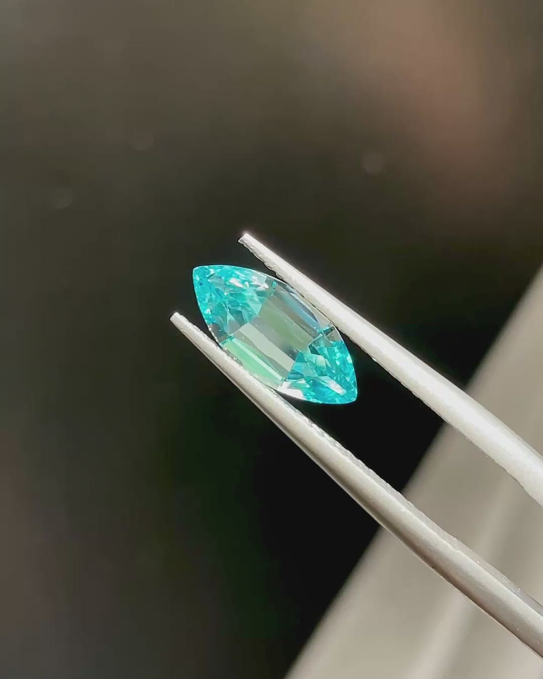 2.50 ct Blue Zircon from Cambodia, precision cut, face-up, view 2