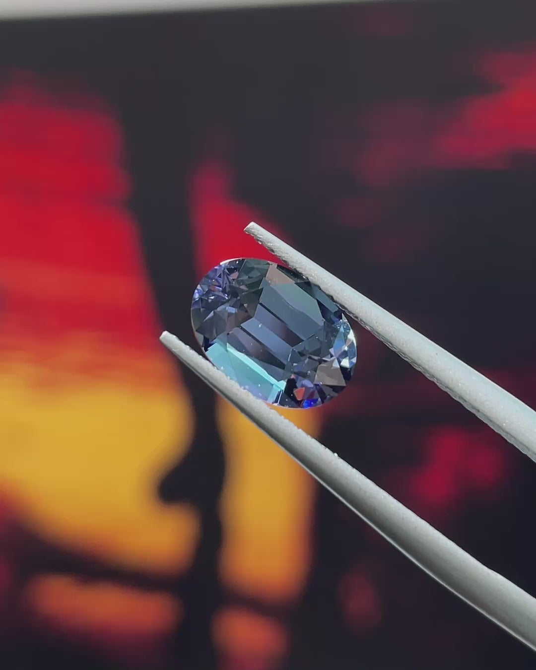 1.98 ct Unheated Peacock Tanzanite, precision cut, face-up, view 4