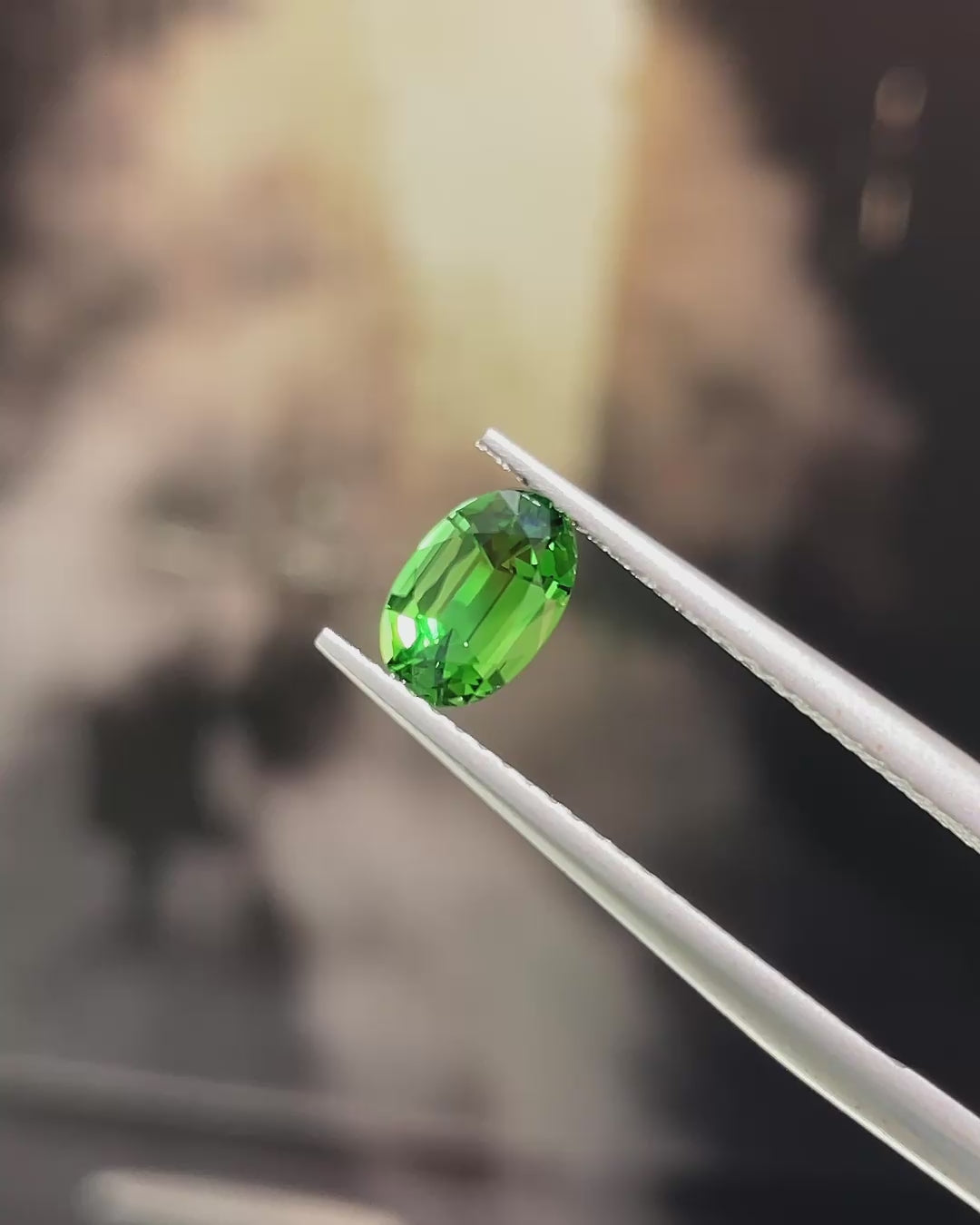 0.82 ct Chrome Tourmaline from Tanzania, precision cut, face-up, view 2