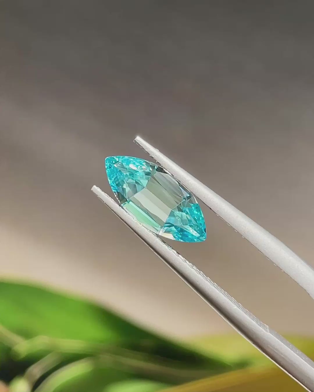 2.50 ct Blue Zircon from Cambodia, precision cut, face-up, view 5