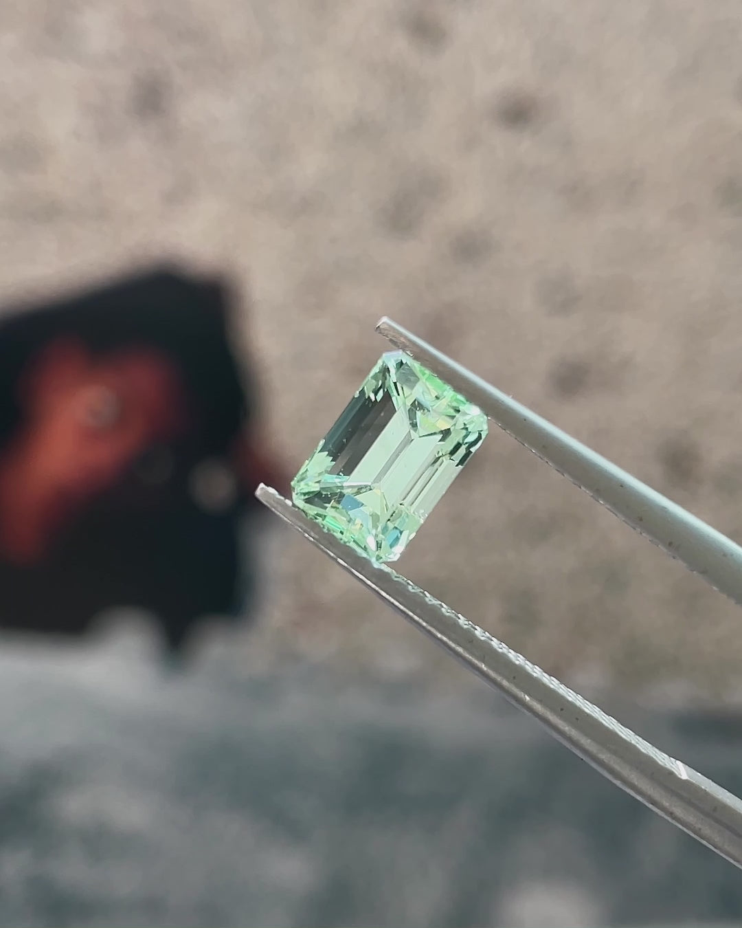 1.75 ct Mint Tourmaline from Afghanistan, face-up, view 2