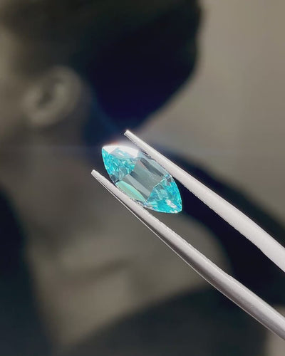 2.50 ct Blue Zircon from Cambodia, precision cut, face-up, view 6