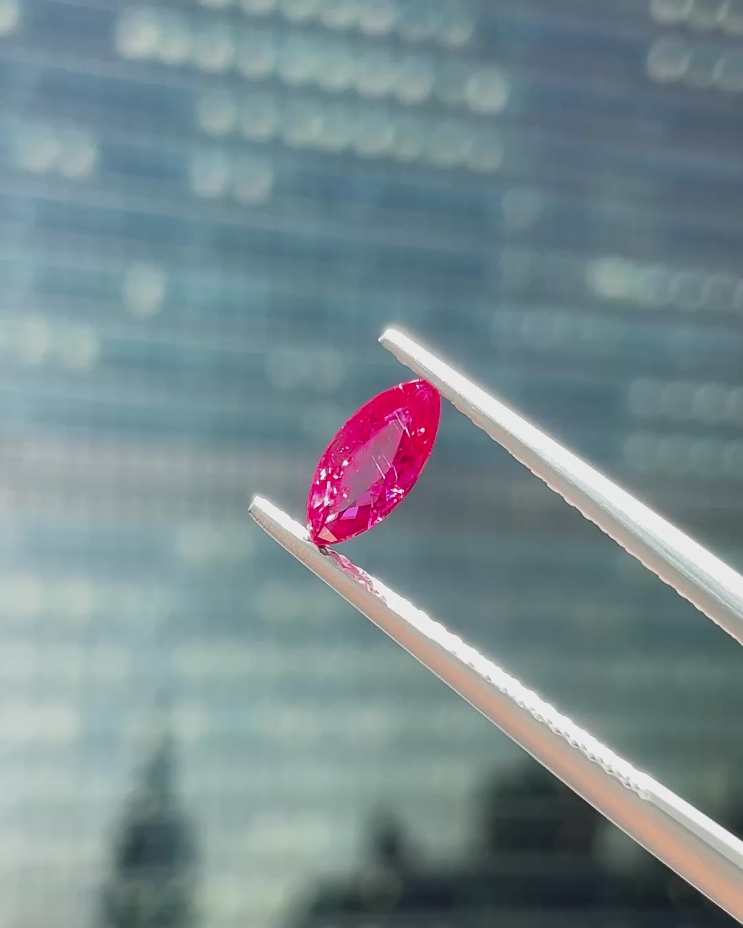 0.62 ct Ruby Marquise from Mozambique, face-up, view 2