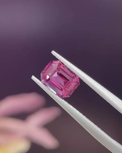 2.0 ct Purplish Pink Spinel from Tanzania, precision cut, face-up, view 4