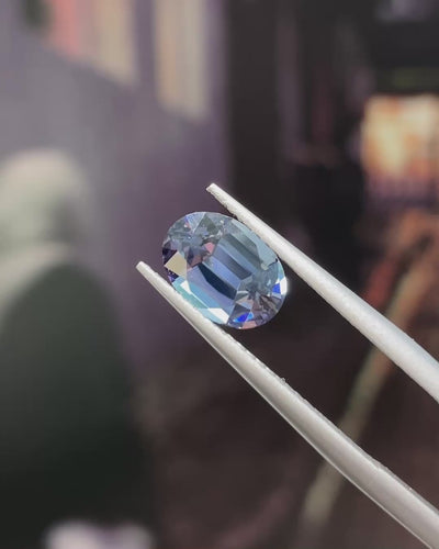 1.98 ct Unheated Peacock Tanzanite, precision cut, face-up, view 8