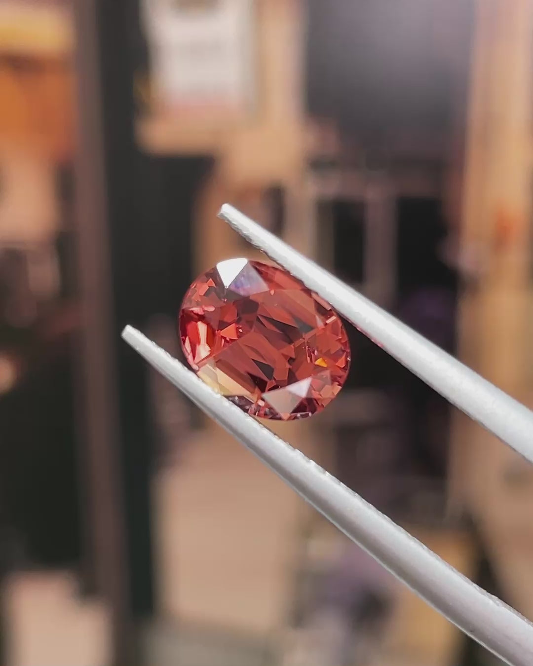 1.93 ct Orangey Red Malaya Garnet from Umba, precision cut, view 8
