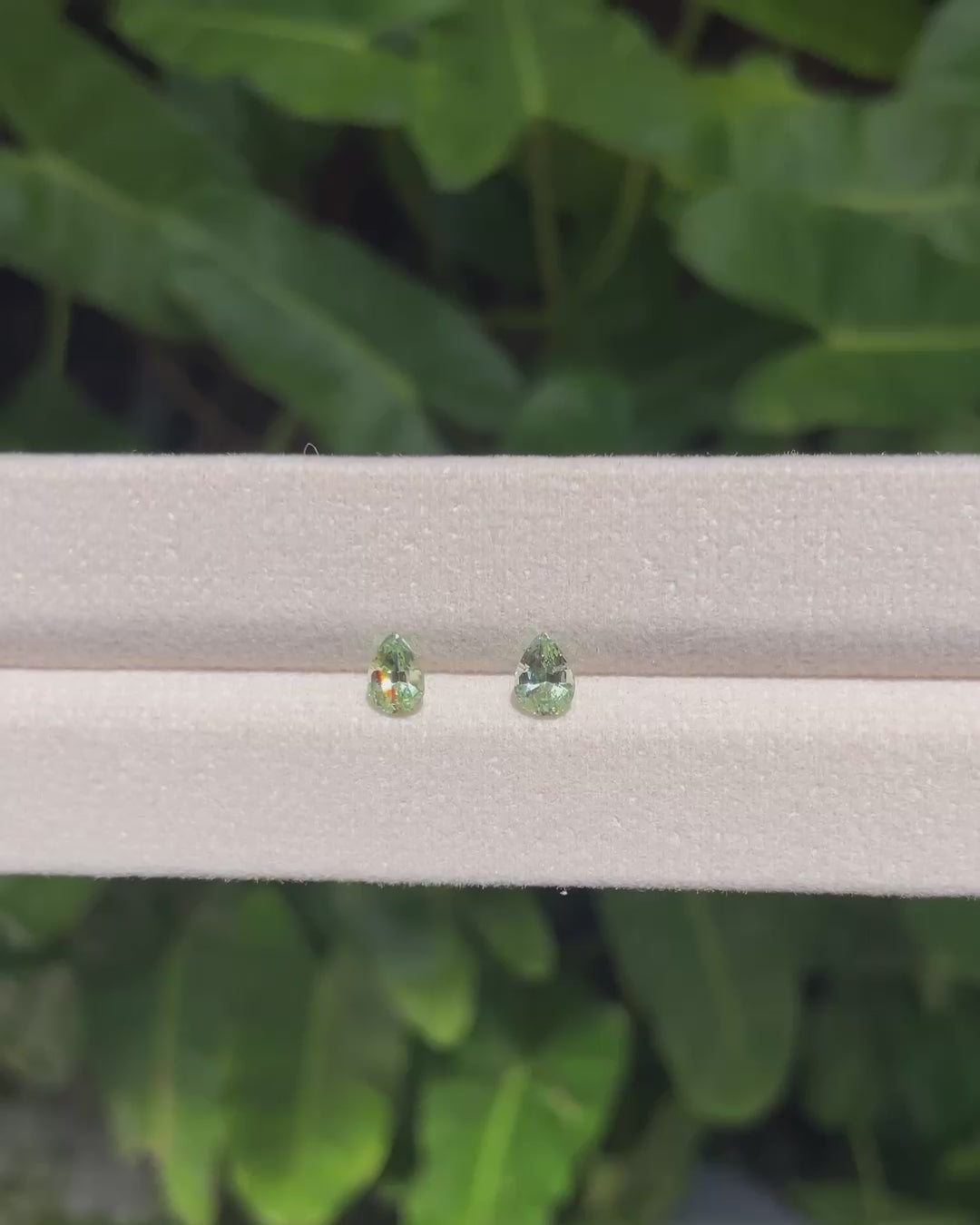 1.28 ct Merelani Mint Garnet Matching Pair from Tanzania, precision cut, face-up, view 2