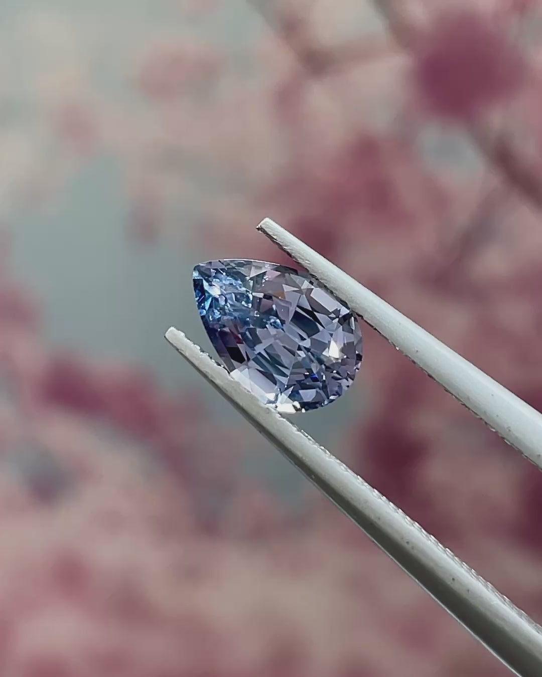 1.17 ct Steel Blue Spinel from Mahenge, precision cut, view 1