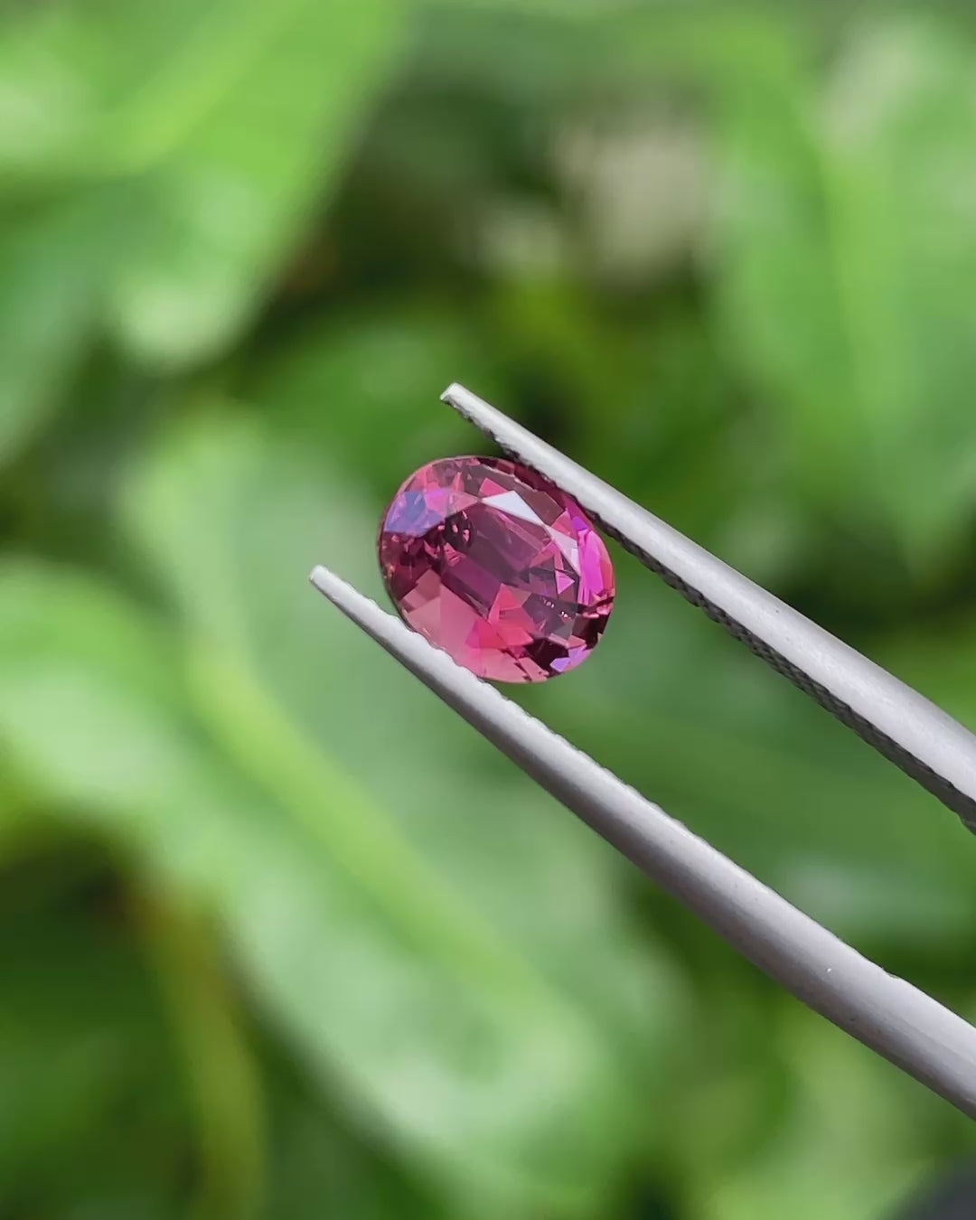 1.27 ct Pink Tourmaline from Congo, precision cut, face-up, view 2
