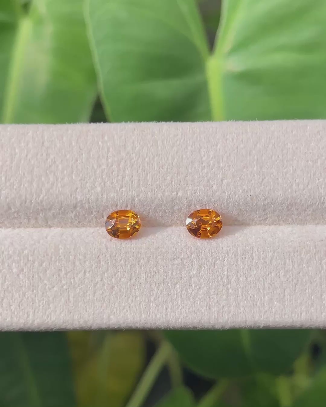 1.39 ct Orange Sapphire Matching Pair from Madagascar, face-up, view 2