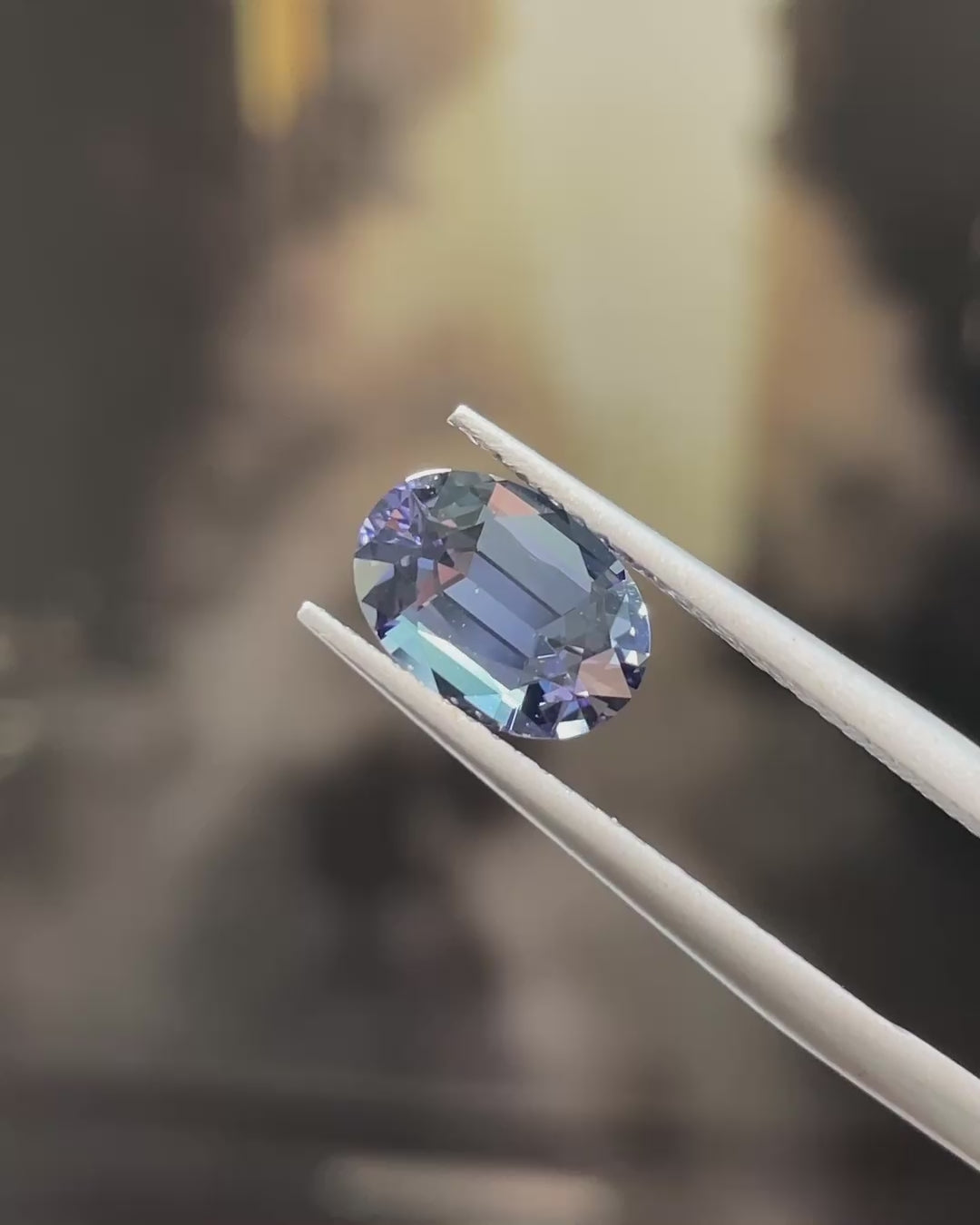 1.98 ct Unheated Peacock Tanzanite, precision cut, face-up, view 7